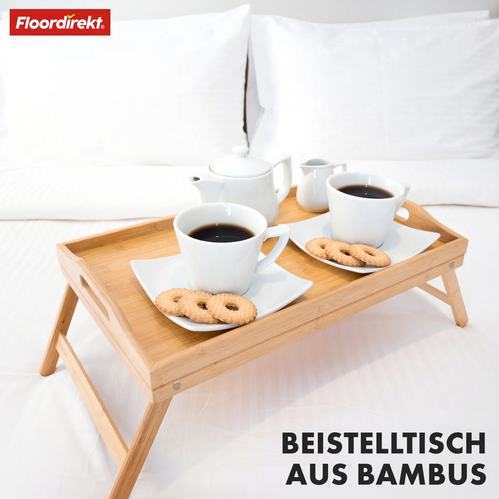 Bamboo bed tray with folding feet | Utah | Practical, stylish and sustainable