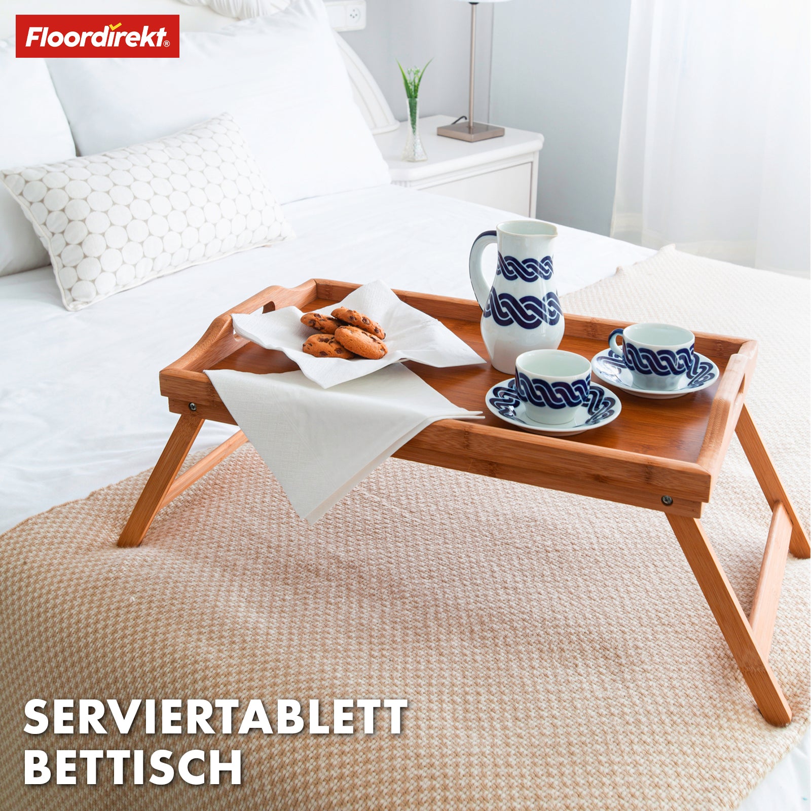 Bamboo bed tray with folding feet | Utah | Practical, stylish and sustainable