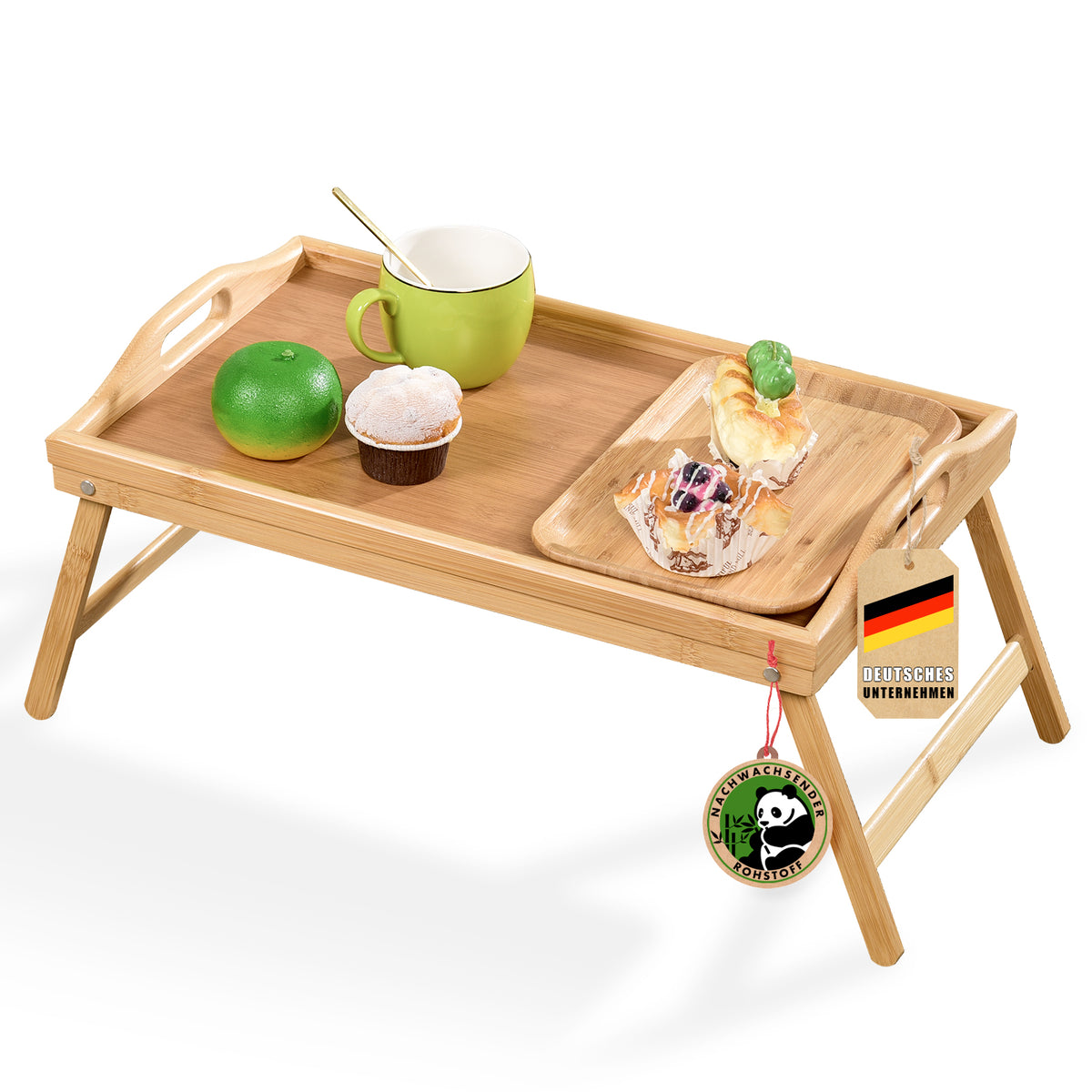 Bamboo bed tray with folding feet | Utah | Practical, stylish and sustainable
