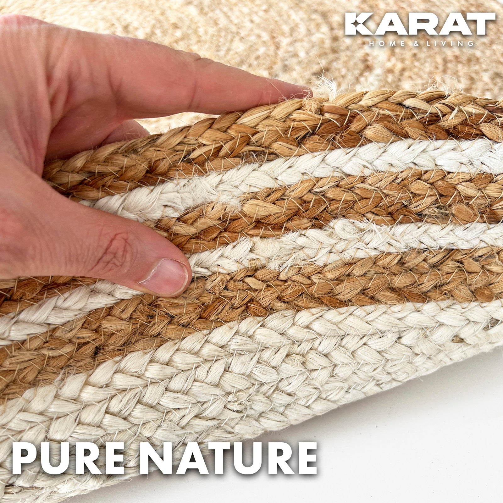 Jute Carpet Delhi | Round | Handwoven | Natural Fibres | Various Sizes