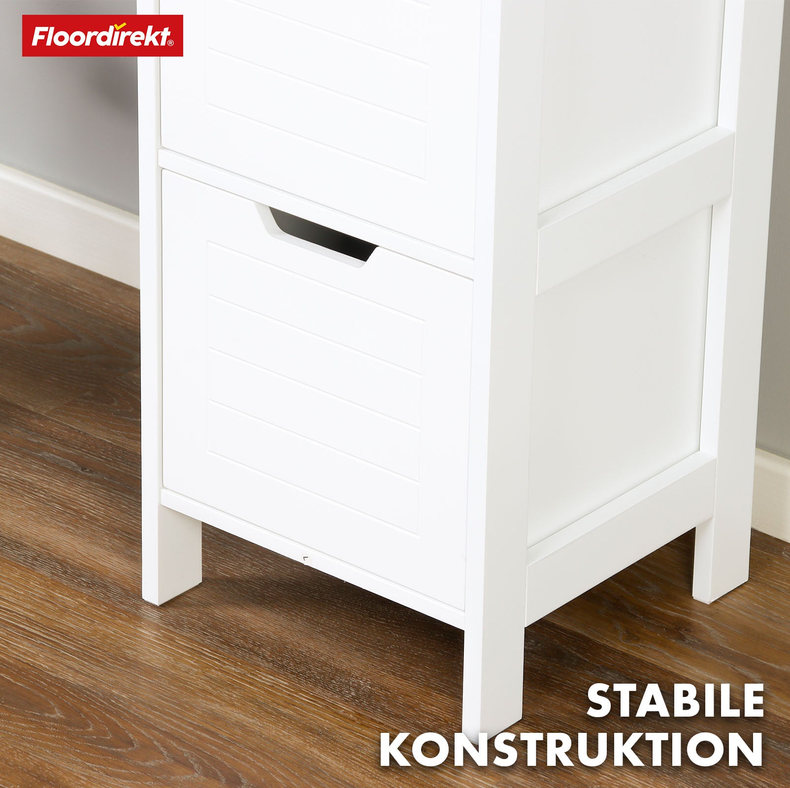 Bathroom cabinet | Ilinois | Cabinet in white with three storage compartments | Practical storage in an elegant design