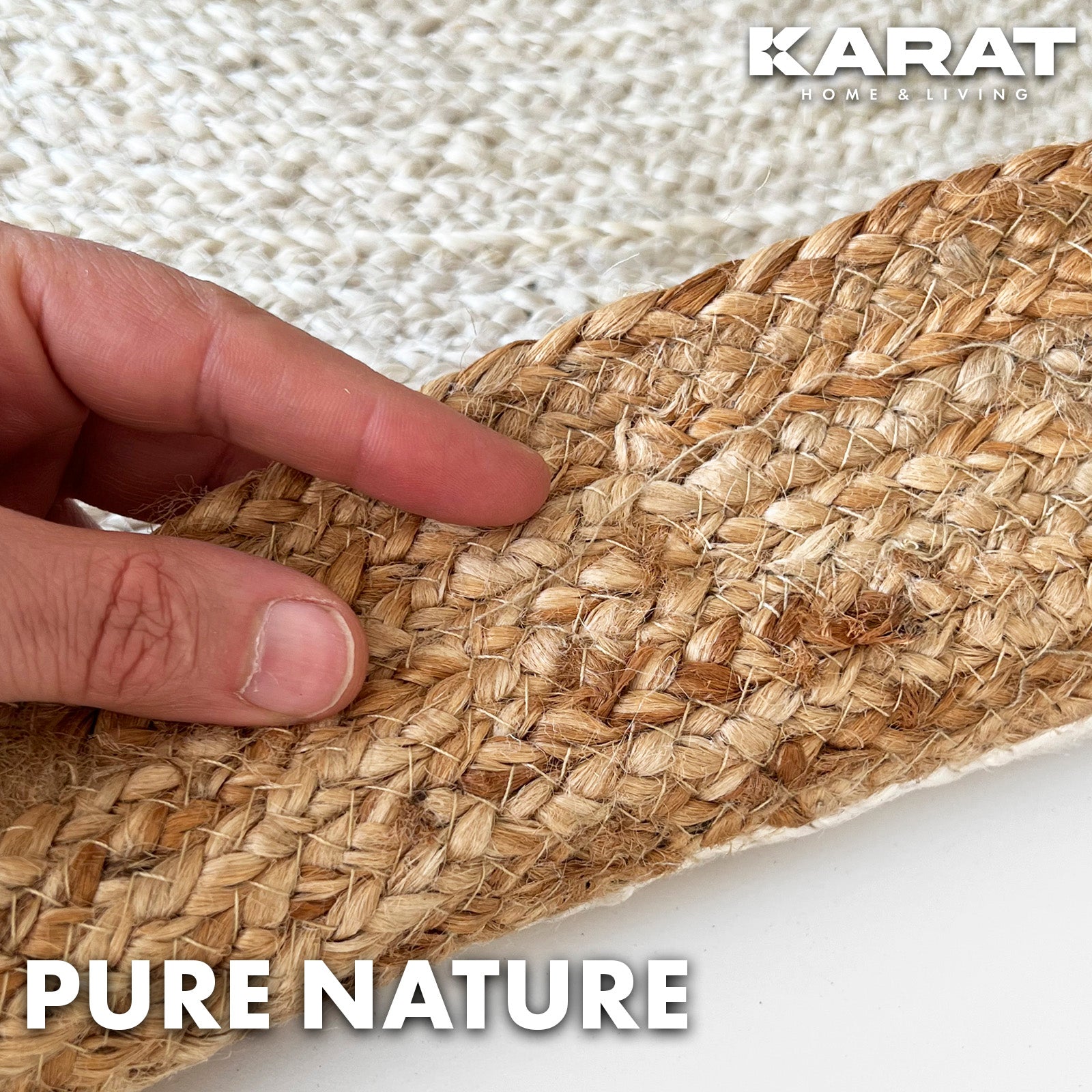 Jute Carpet Agra | Round | Handwoven | Natural Fibres | Various Sizes