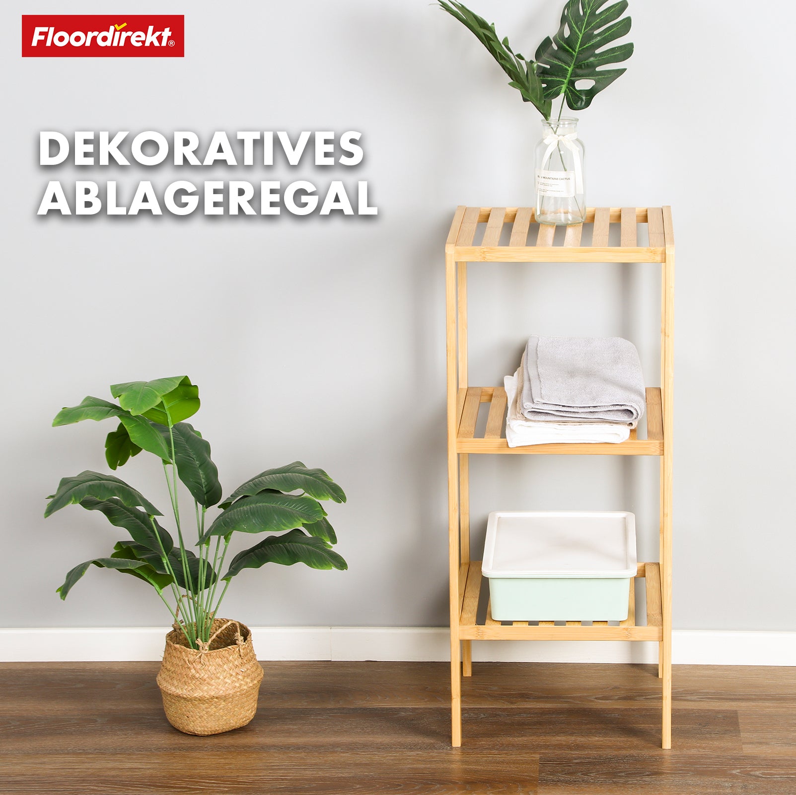 Bamboo standing shelf | Lowa | Ideal for creatively arranging your home accessories | Available in 3 sizes