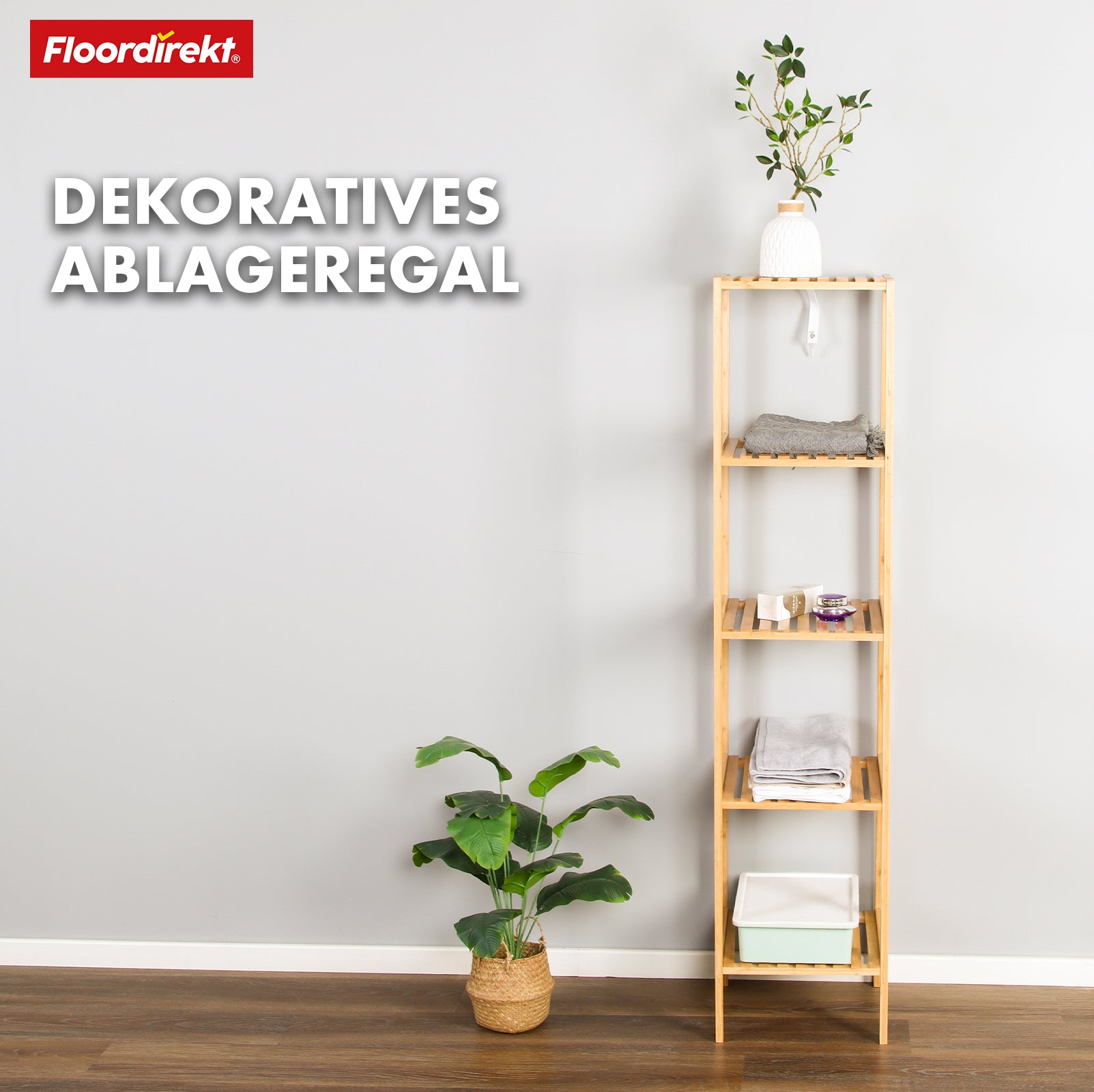 Bamboo standing shelf | Lowa | Ideal for creatively arranging your home accessories | Available in 3 sizes