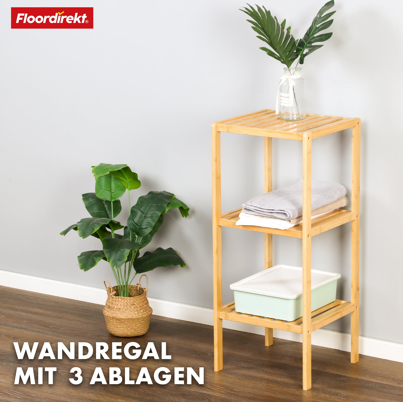 Bamboo standing shelf | Lowa | Ideal for creatively arranging your home accessories | Available in 3 sizes