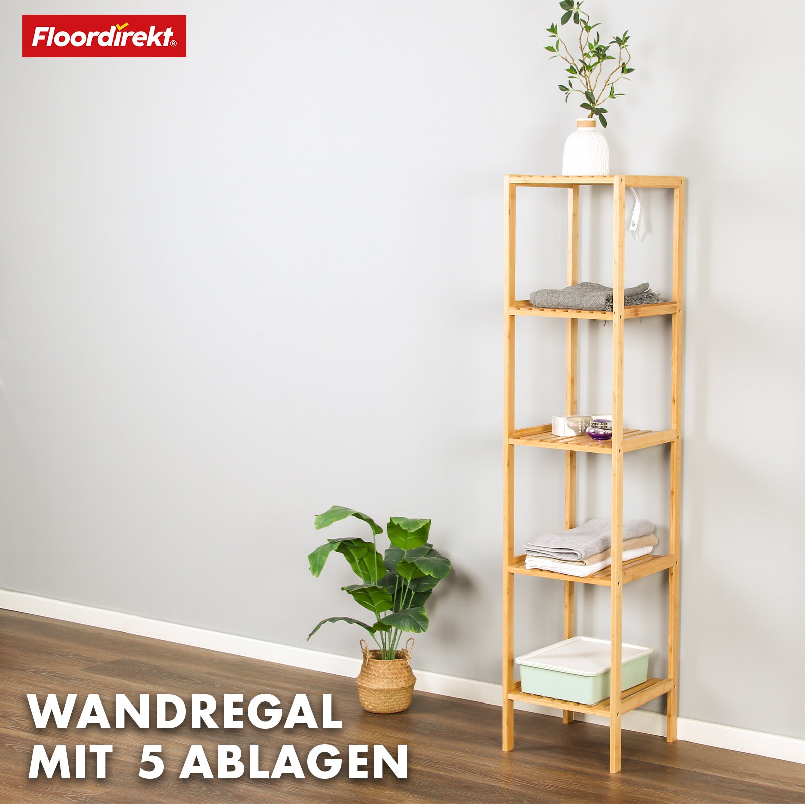 Bamboo standing shelf | Lowa | Ideal for creatively arranging your home accessories | Available in 3 sizes