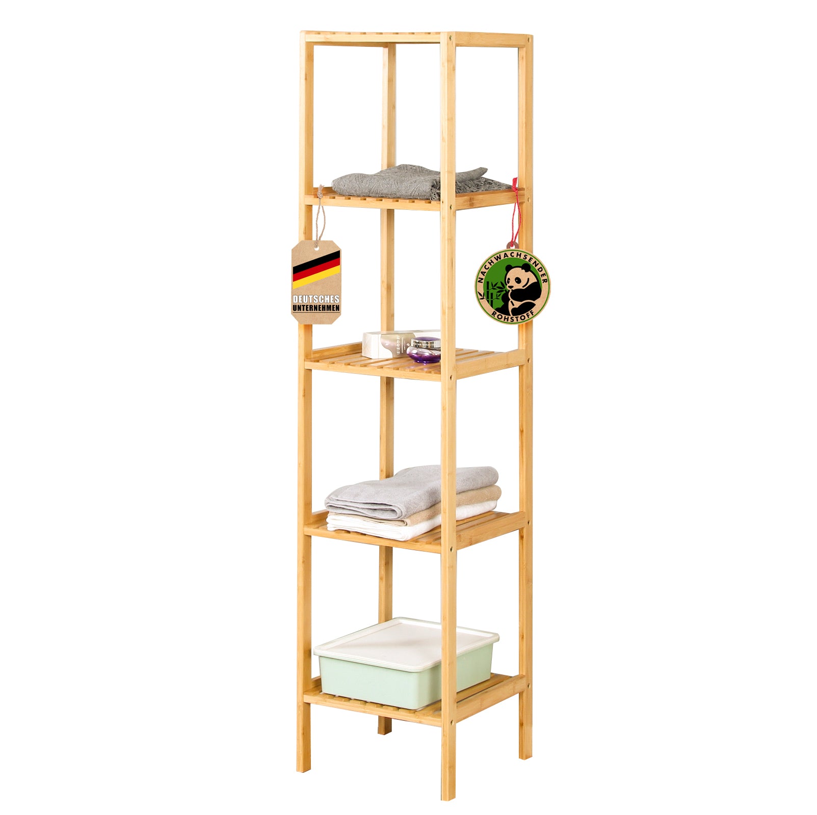 Bamboo standing shelf | Lowa | Ideal for creatively arranging your home accessories | Available in 3 sizes