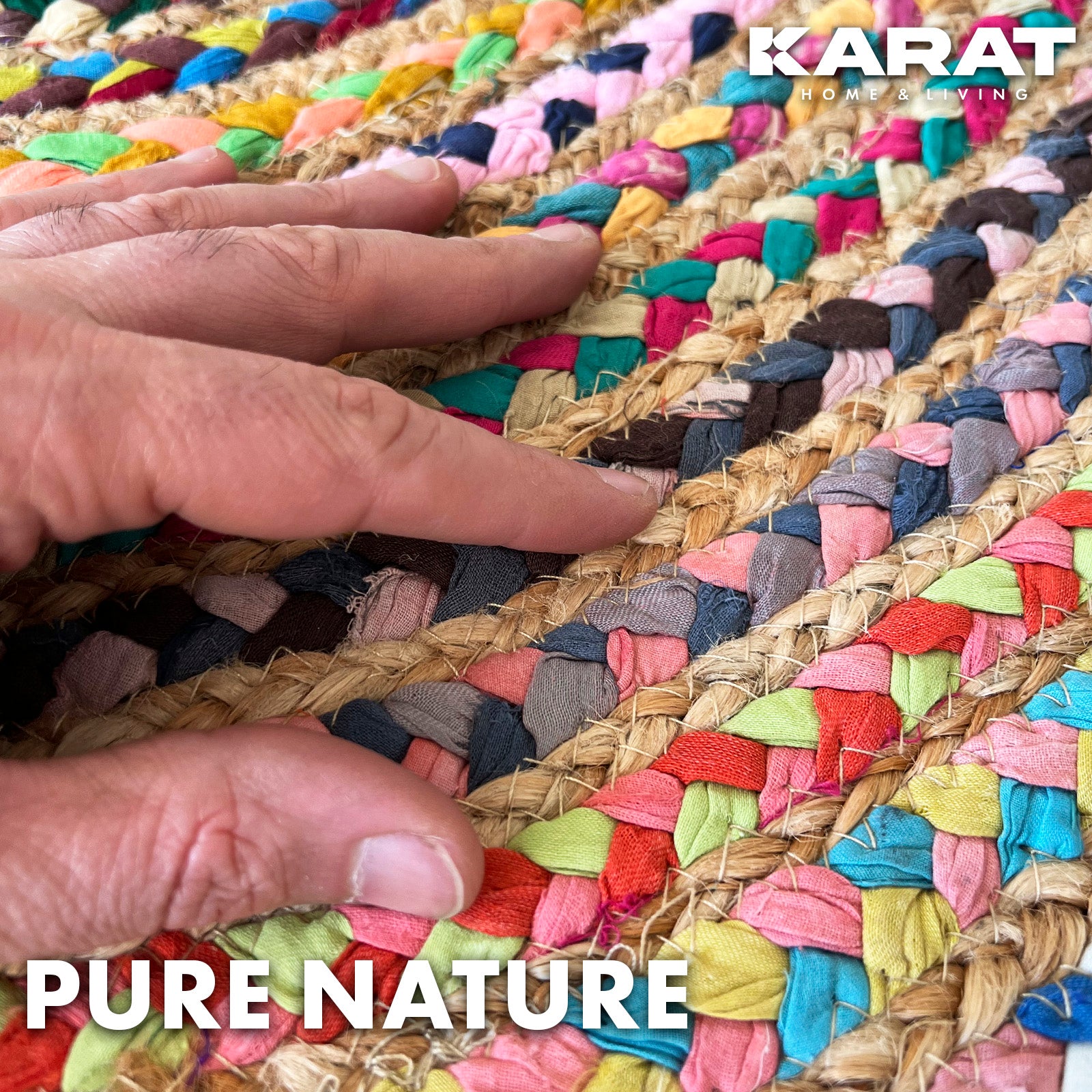 Jute Carpet Pune | Round | Handwoven | Natural Fibres | Various Sizes