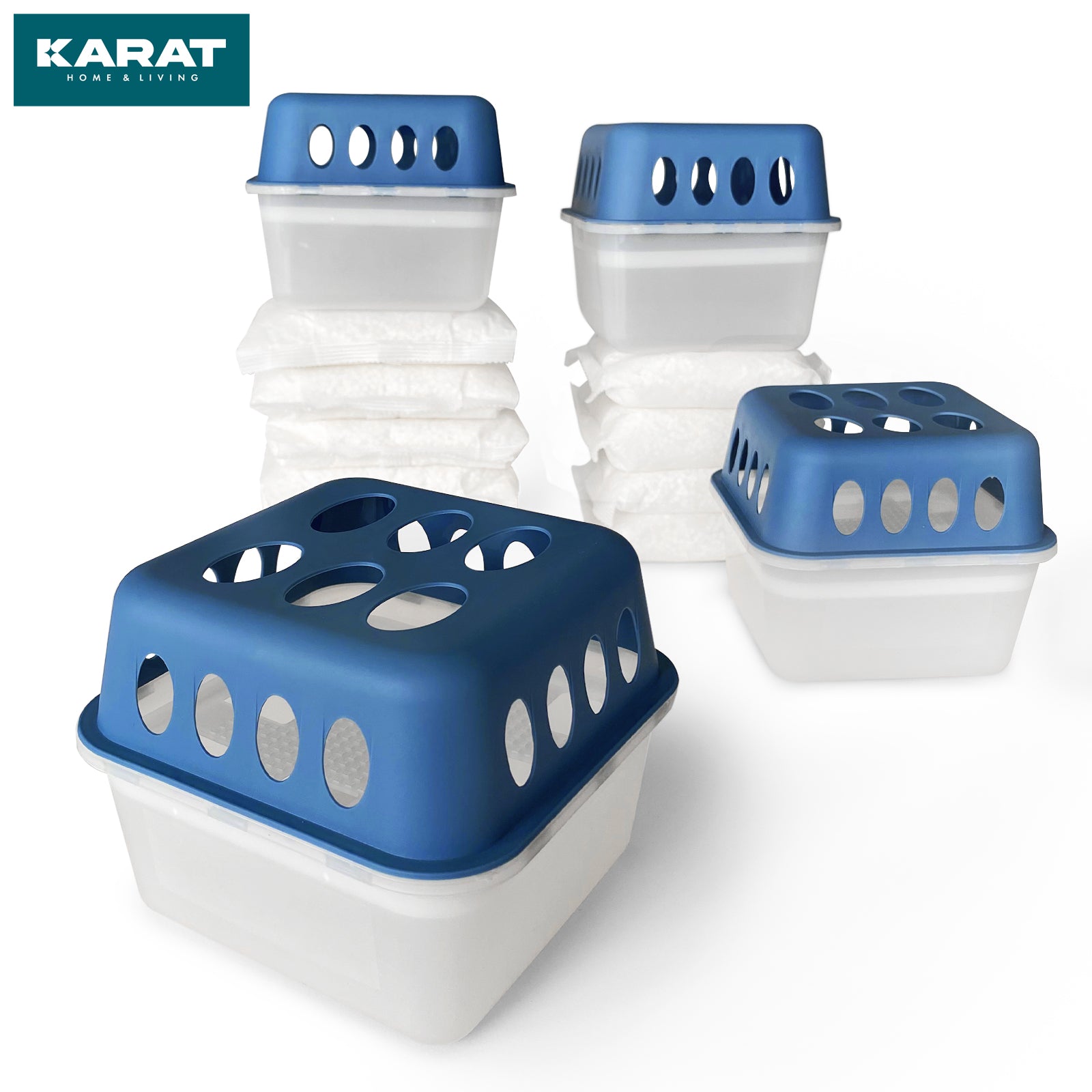 SET of 4 dehumidifiers | Room dehumidifier in 6 colours and 2 designs | Refillable & reusable