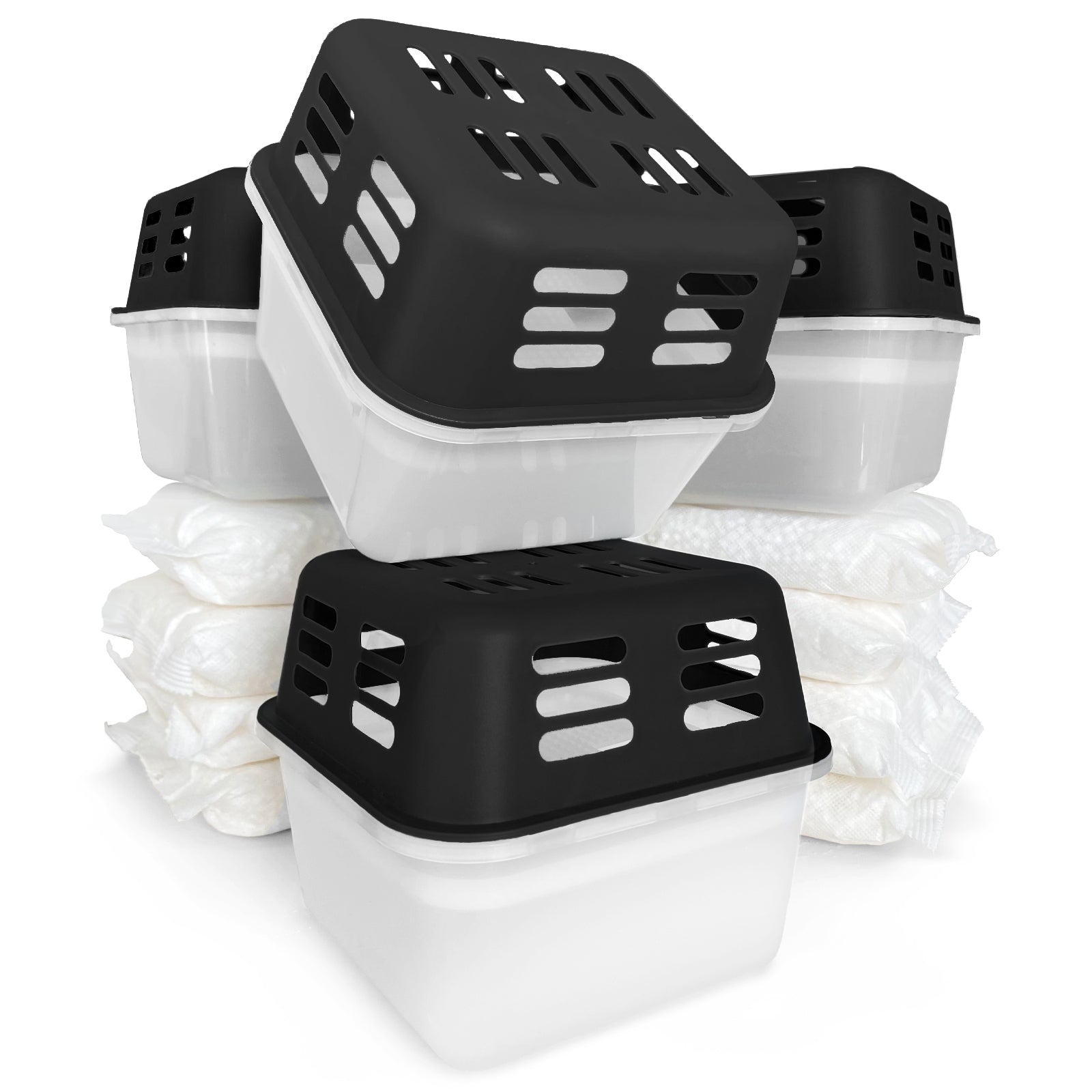 SET of 4 dehumidifiers | Room dehumidifier in 6 colours and 2 designs | Refillable & reusable