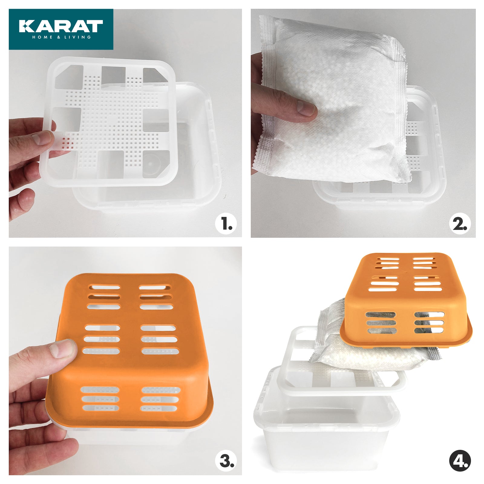 SET of 4 dehumidifiers | Room dehumidifier in 6 colours and 2 designs | Refillable & reusable