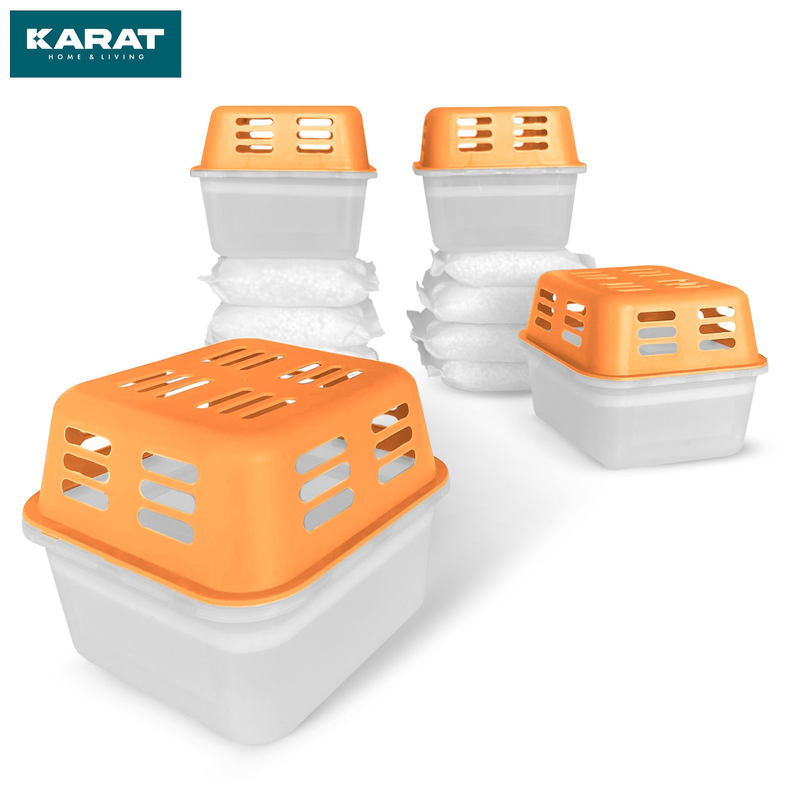 SET of 4 dehumidifiers | Room dehumidifier in 6 colours and 2 designs | Refillable & reusable
