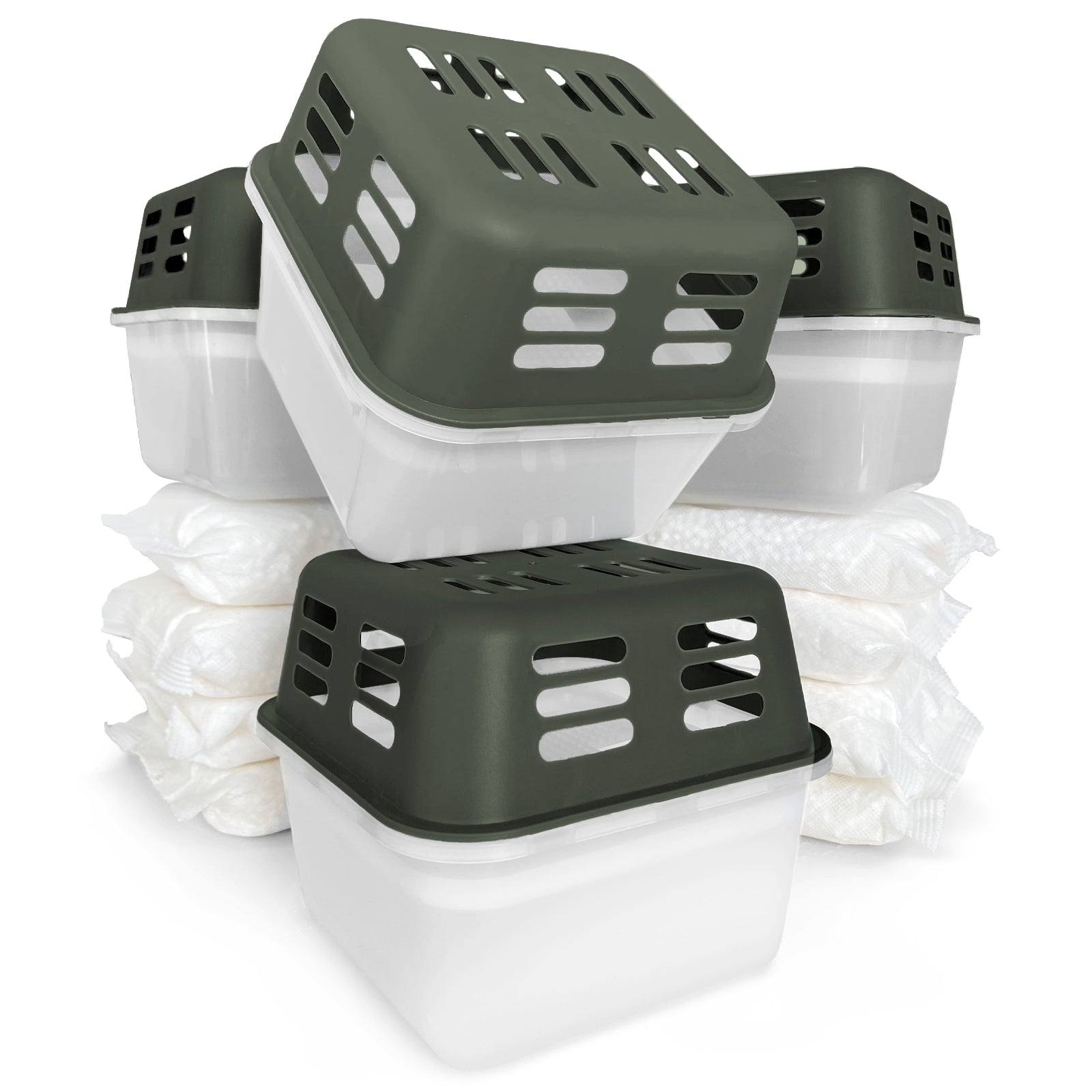 SET of 4 dehumidifiers | Room dehumidifier in 6 colours and 2 designs | Refillable & reusable