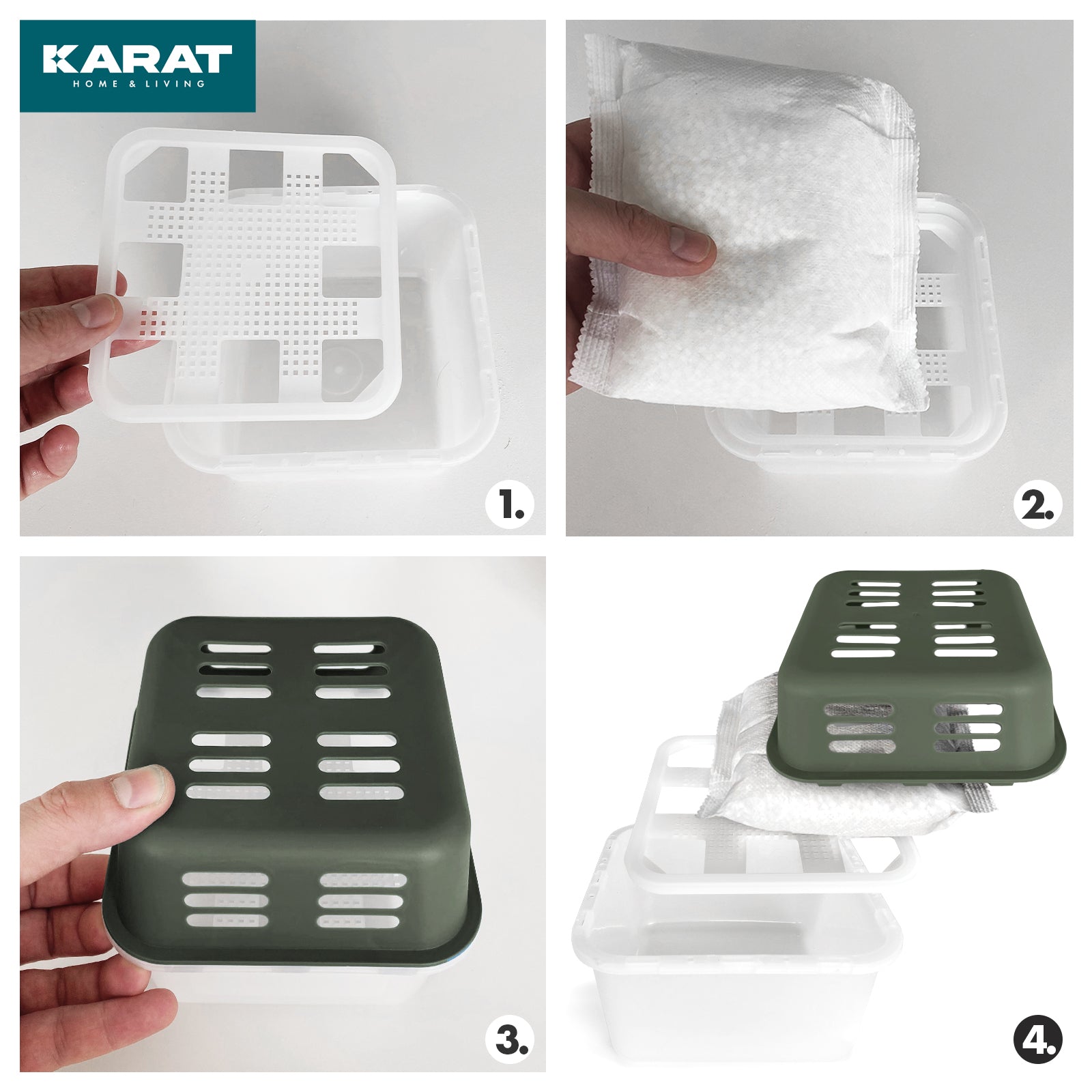 SET of 4 dehumidifiers | Room dehumidifier in 6 colours and 2 designs | Refillable & reusable