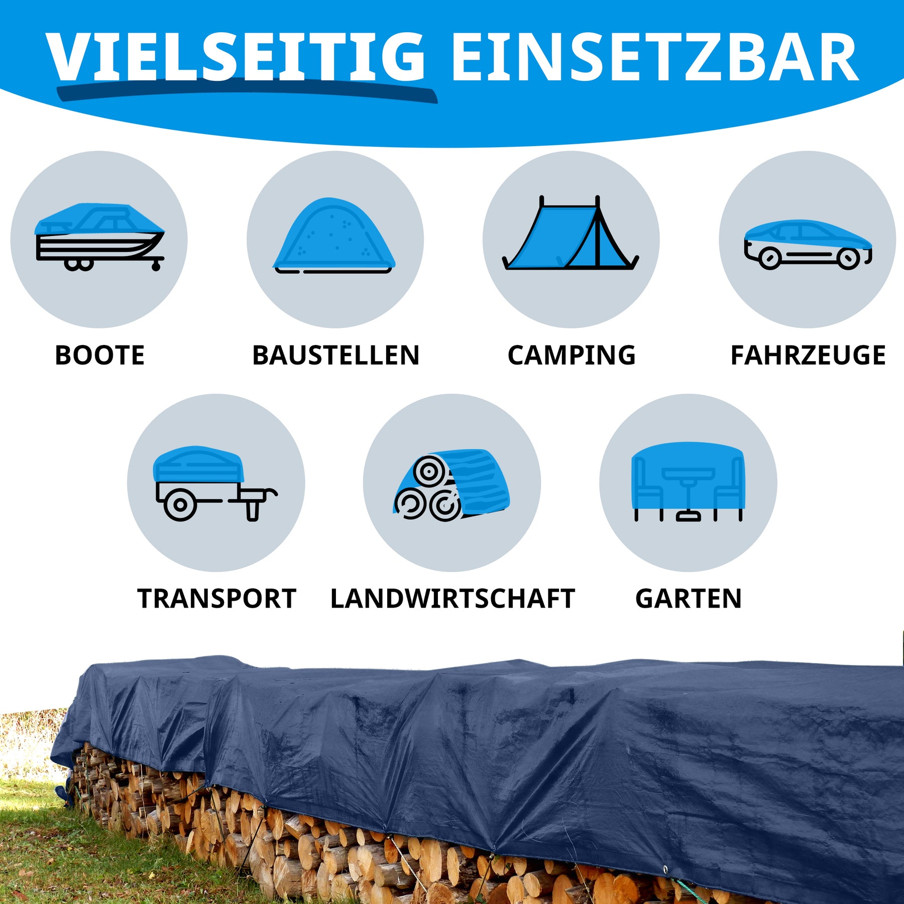 Tarpaulin | Extremely tear-resistant | Reliable protection for versatile applications | 180 g/m²