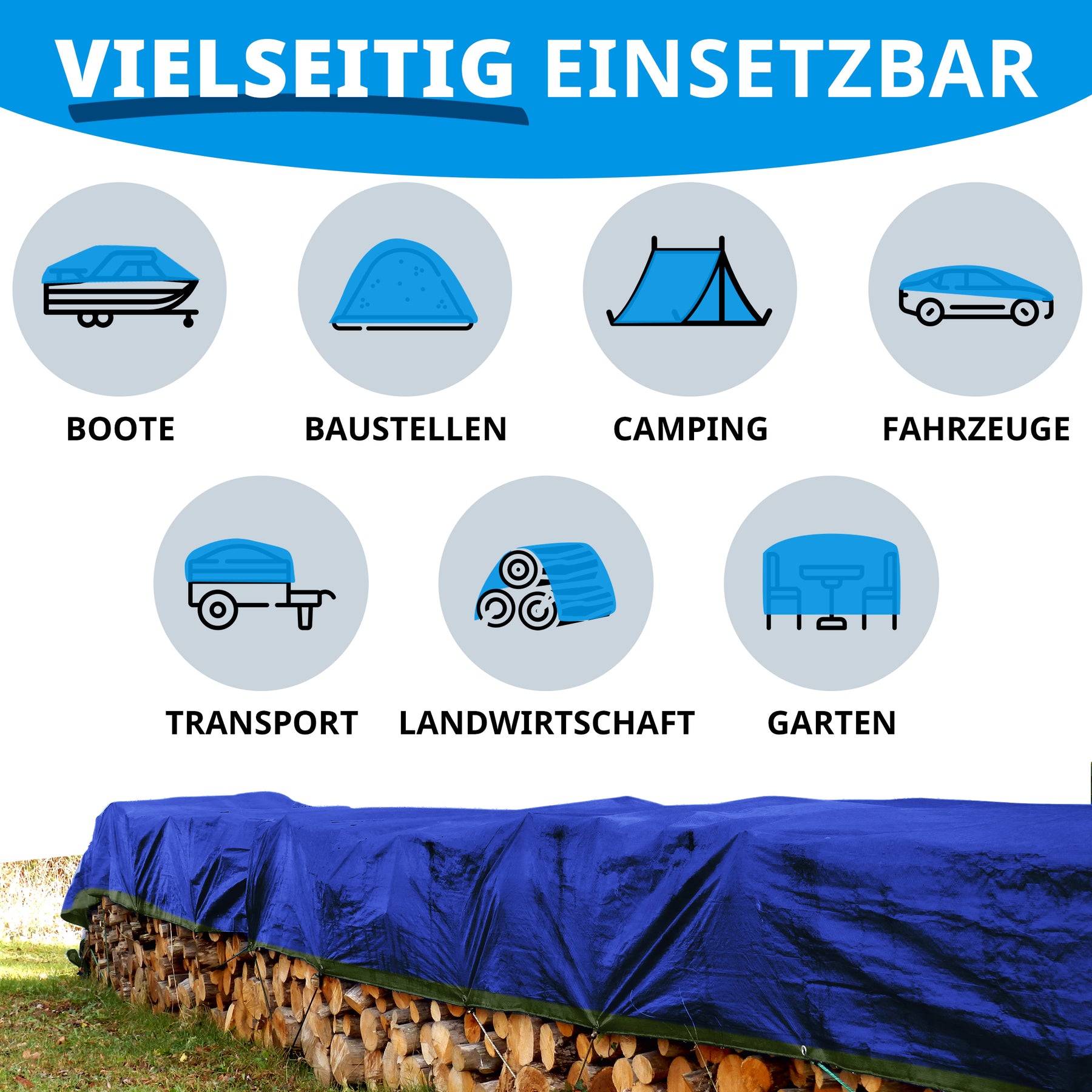 Tarpaulin | Extremely tear-resistant | Reliable protection for versatile applications | 180 g/m²