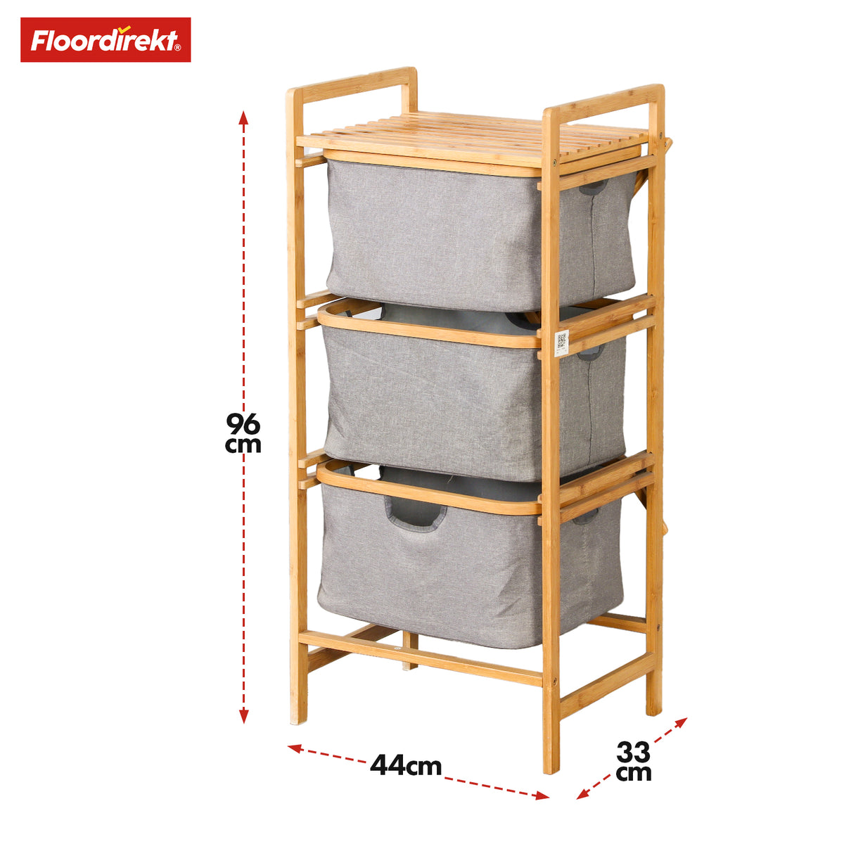 Bamboo laundry basket | Missouri | Stylish, sustainable laundry sorter with 3 compartments