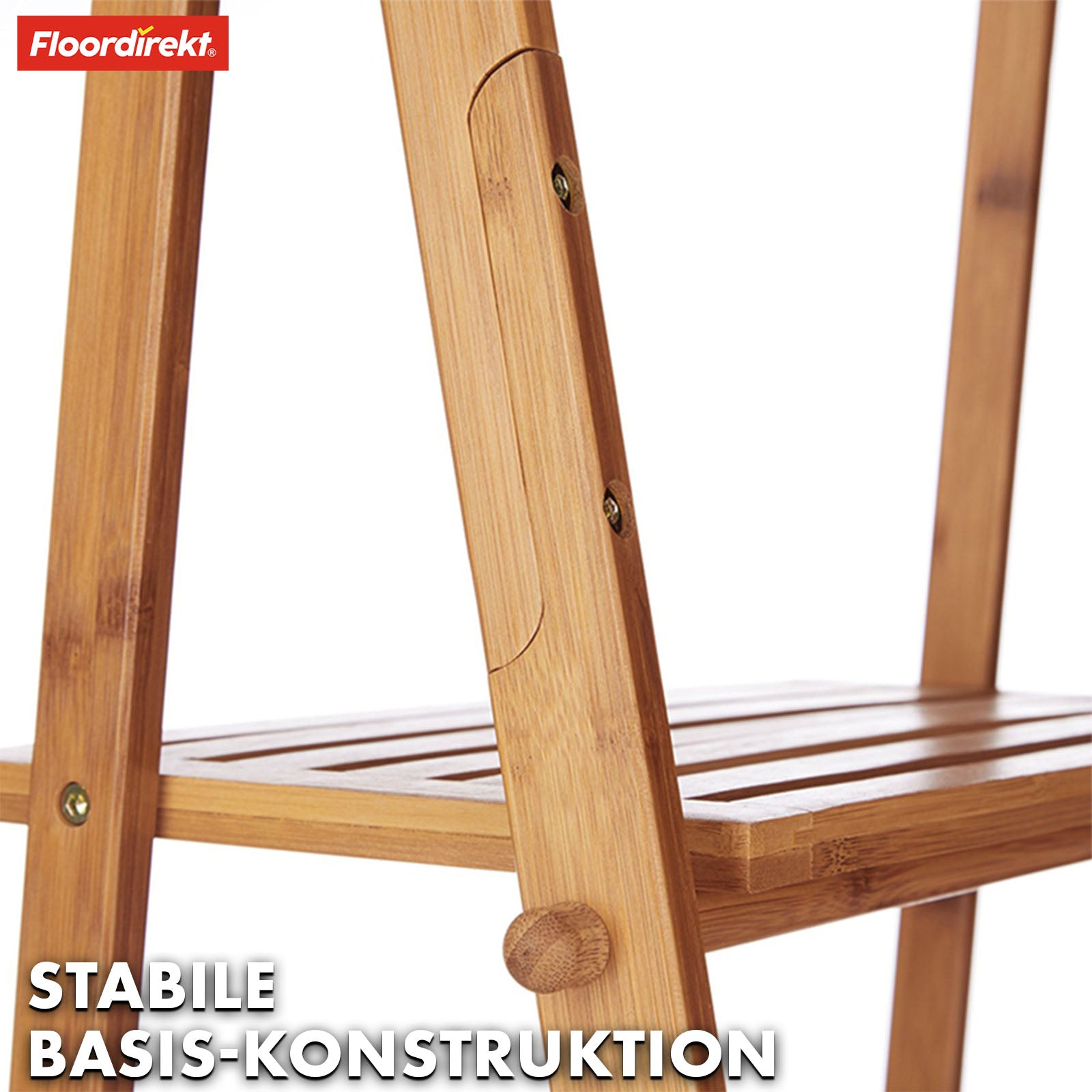 Bamboo towel rail | Minnesota | Folding towel rail with shelves