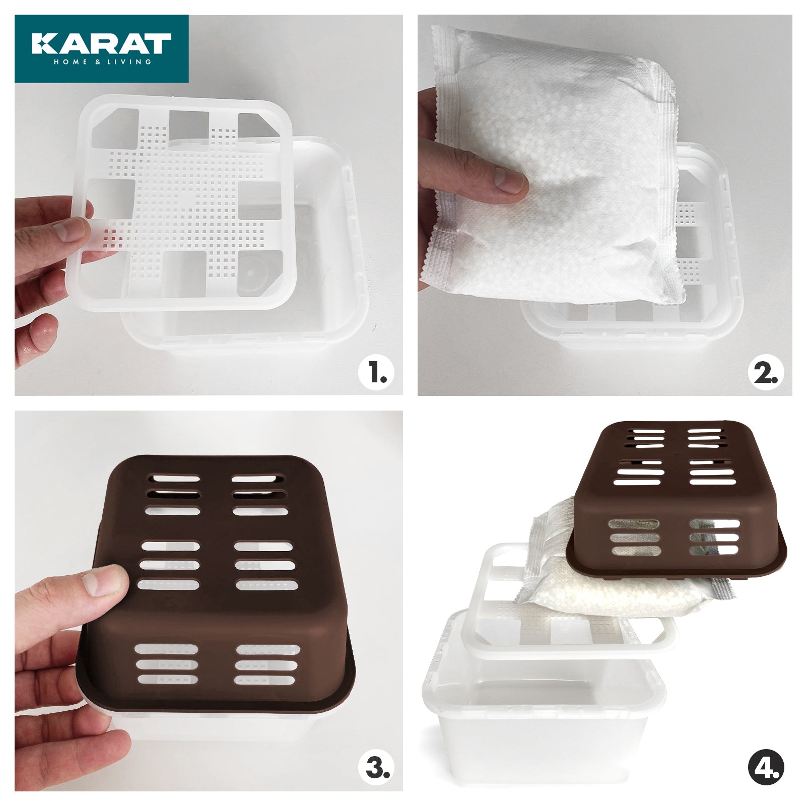 SET of 4 dehumidifiers | Room dehumidifier in 6 colours and 2 designs | Refillable & reusable