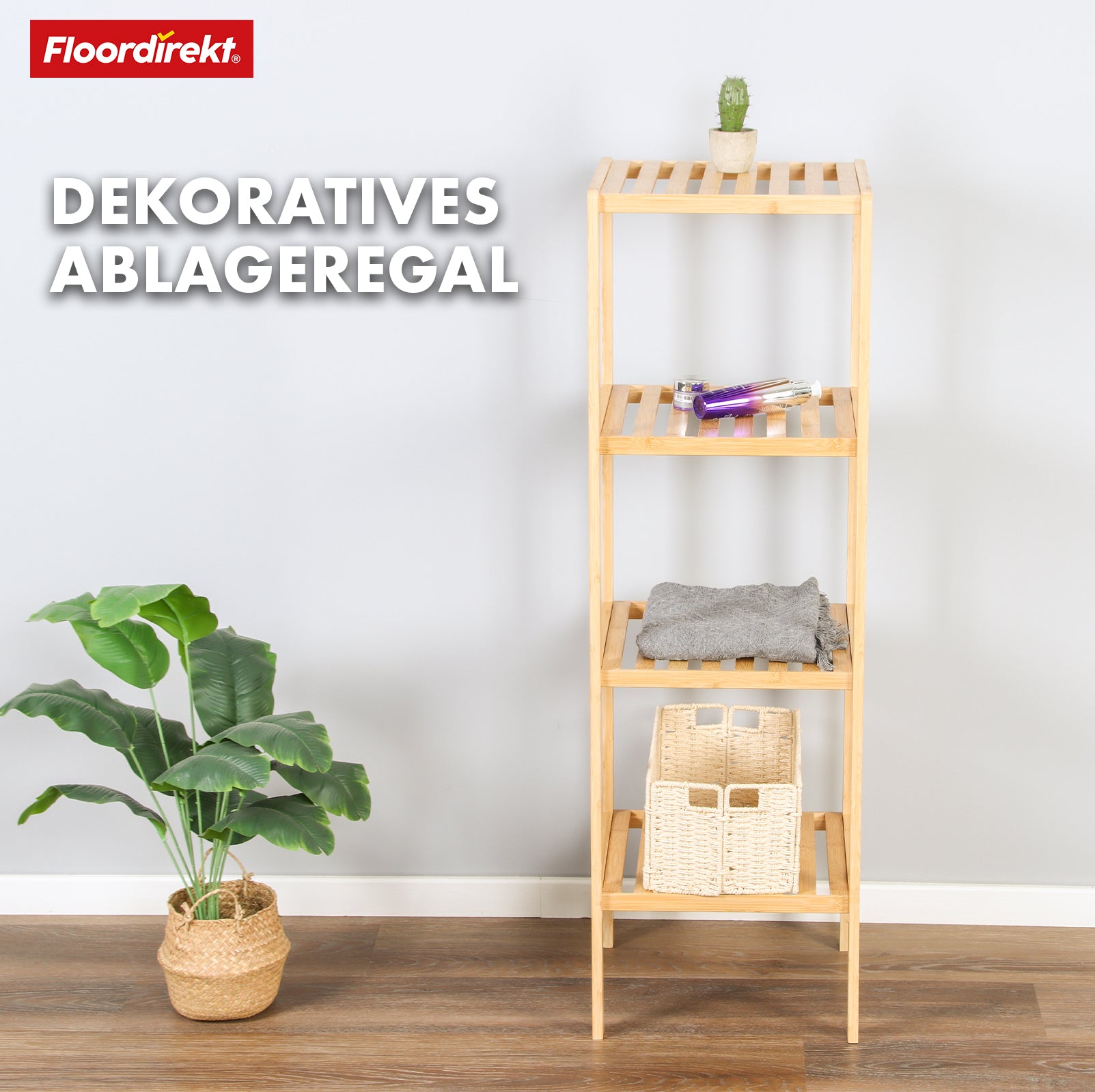 Bamboo standing shelf | Lowa | Ideal for creatively arranging your home accessories | Available in 3 sizes