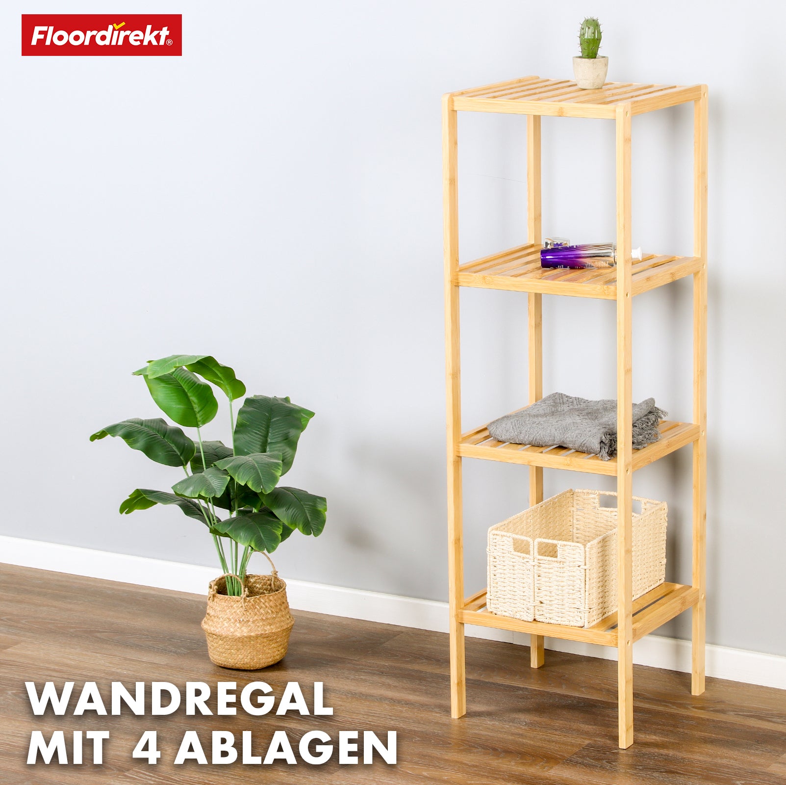 Bamboo standing shelf | Lowa | Ideal for creatively arranging your home accessories | Available in 3 sizes
