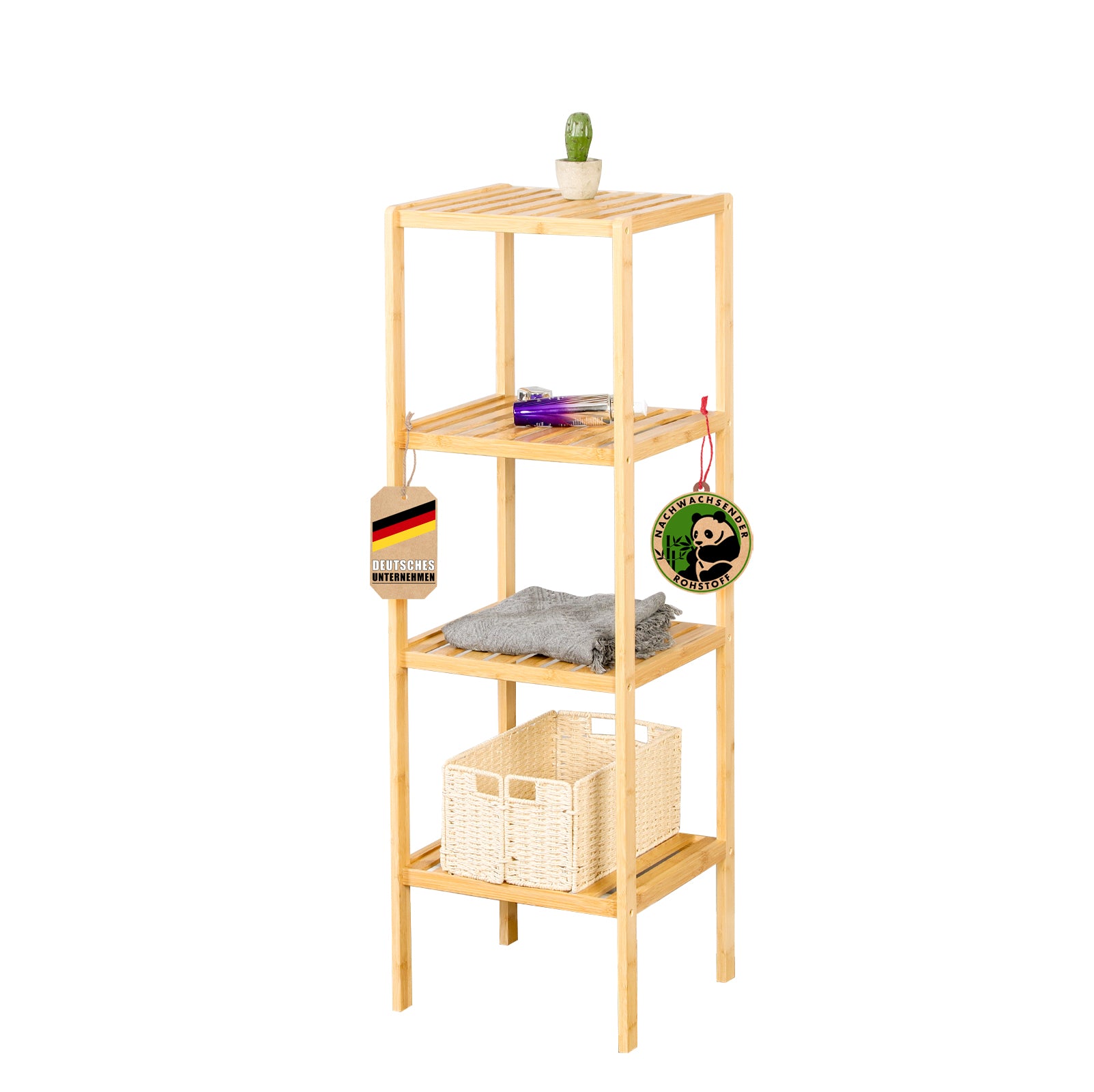 Bamboo standing shelf | Lowa | Ideal for creatively arranging your home accessories | Available in 3 sizes