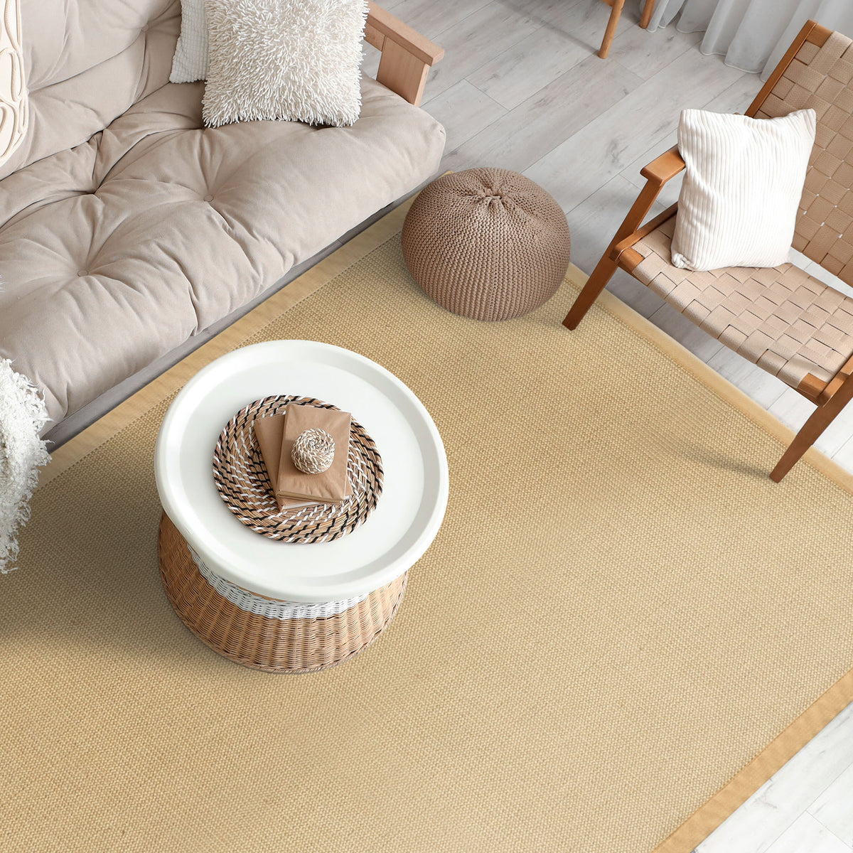 Sisal rug | Bombay | With non-slip backing & cotton border | In many sizes