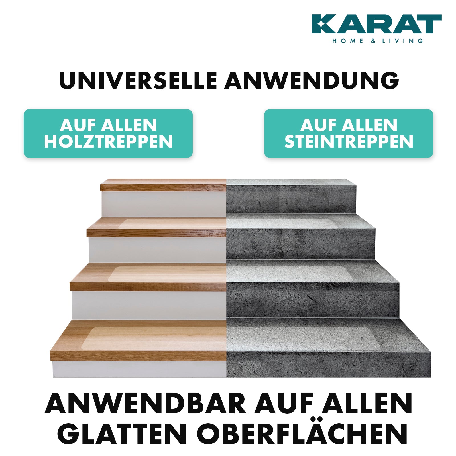 Anti-slip strips for stairs | Henri | Textured surface | Self-adhesive | Set of 15 including mounting roller | Transparent | 10 x 60 cm
