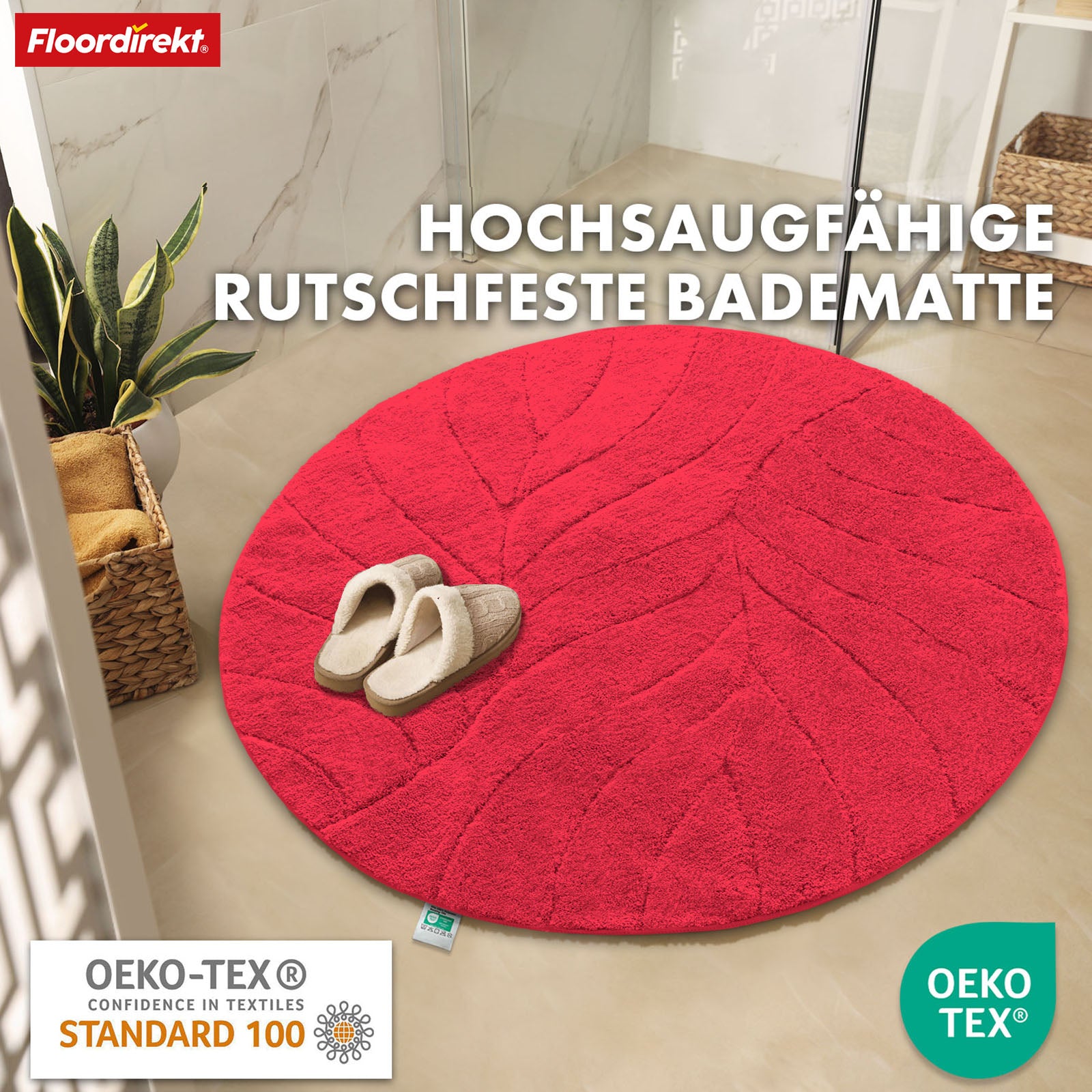 Bath mat | Maris | Bath mat in round | Soft microfibre, non-slip & suitable for underfloor heating
