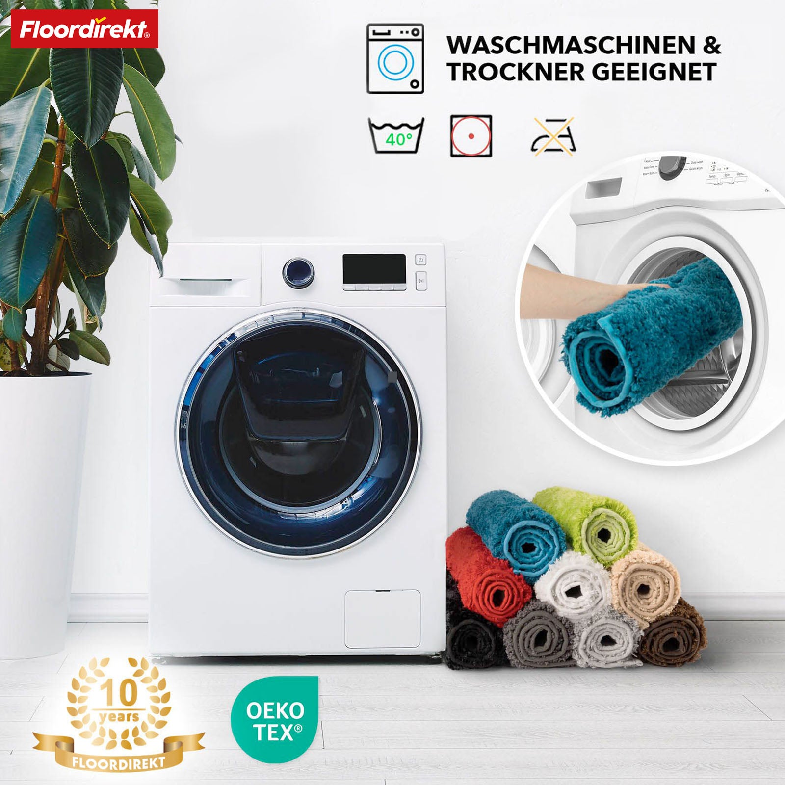 Bath mat | Maris | Bath mat in round | Soft microfibre, non-slip & suitable for underfloor heating