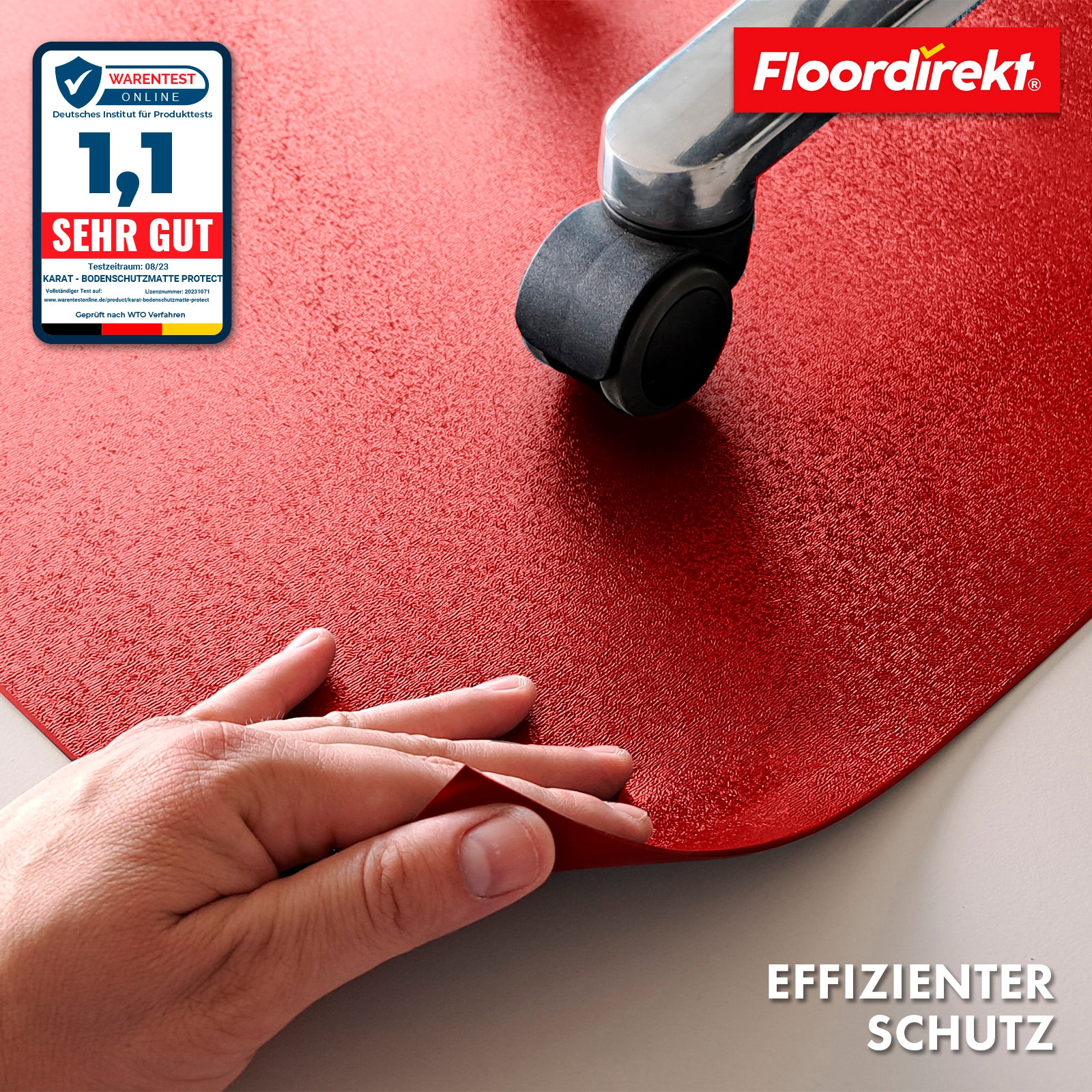 Floor protection mat with bevelled edge in various colours | Kleopatra | Optimum protection for your floors | In many sizes and colours