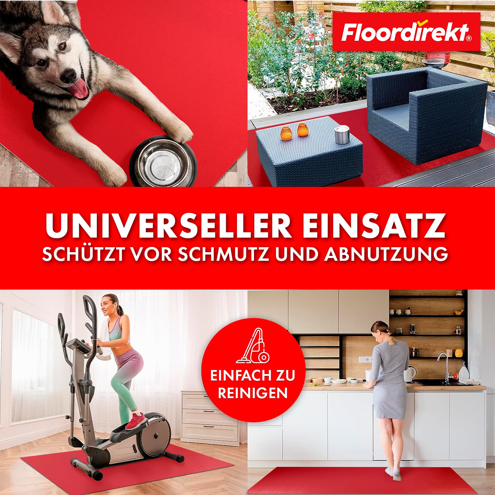 Floor protection mat with bevelled edge in various colours | Kleopatra | Optimum protection for your floors | In many sizes and colours