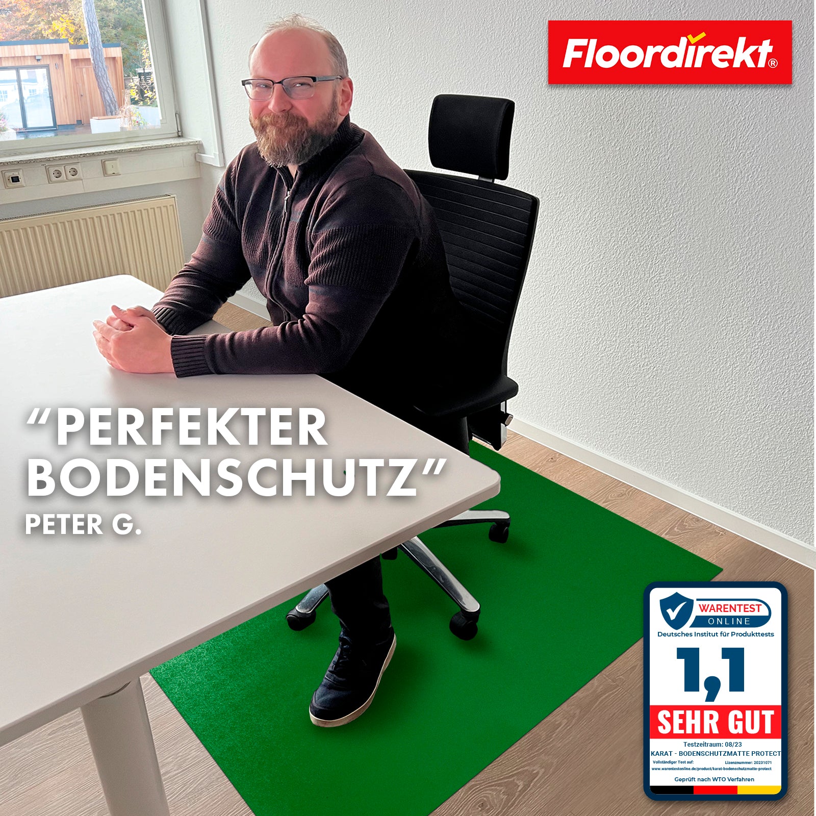 Floor protection mat with bevelled edge in various colours | Kleopatra | Optimum protection for your floors | In many sizes and colours