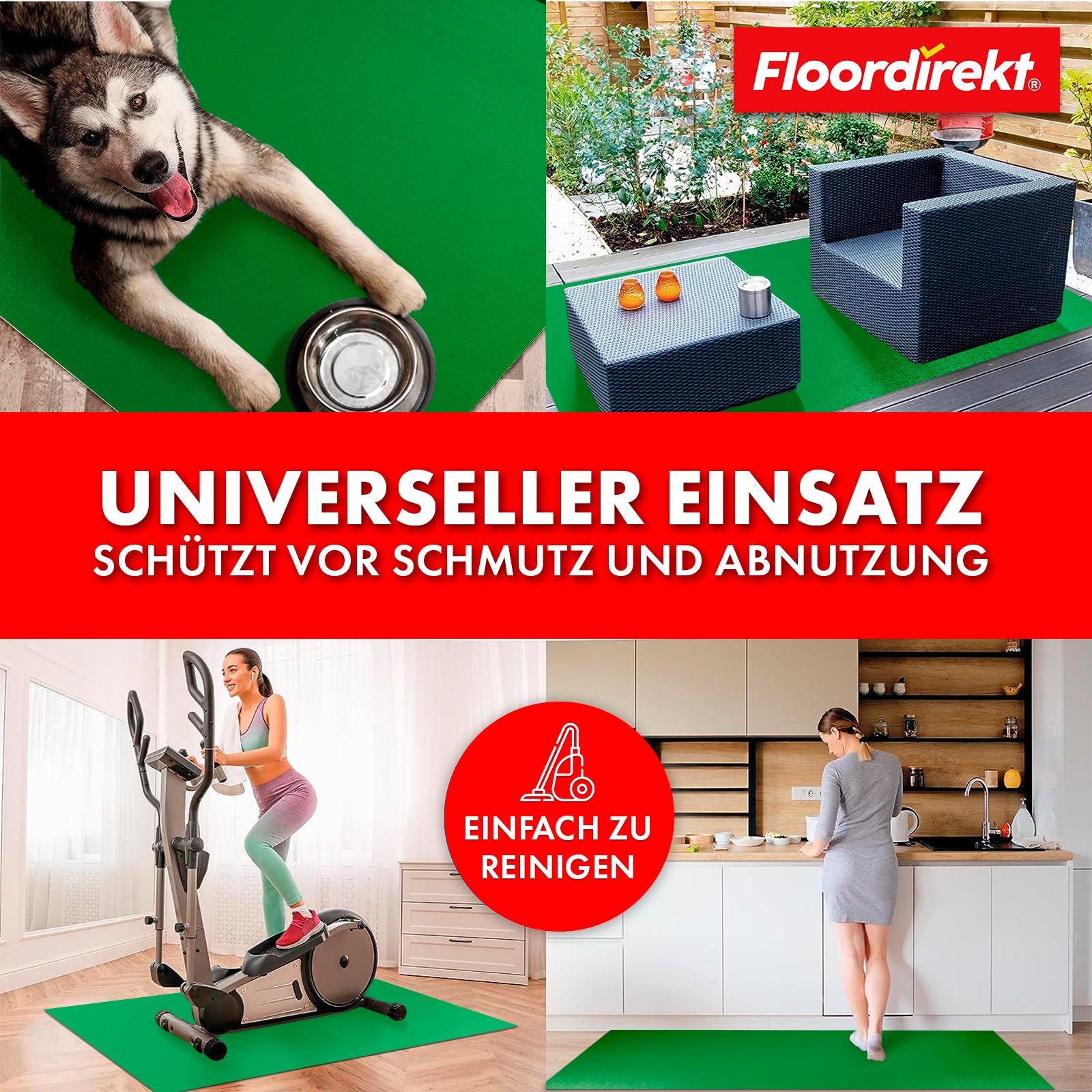Floor protection mat with bevelled edge in various colours | Kleopatra | Optimum protection for your floors | In many sizes and colours