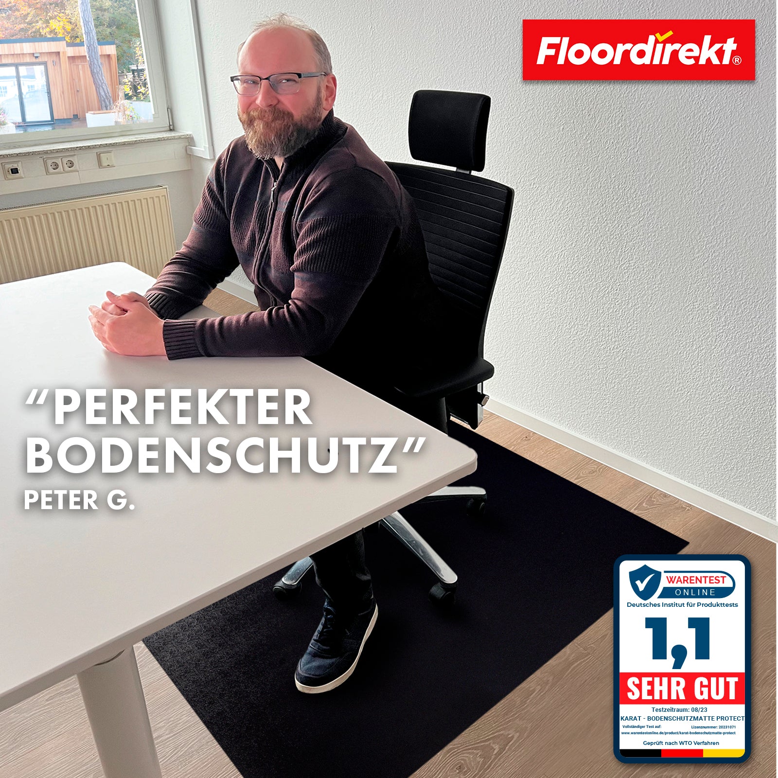 Floor protection mat with bevelled edge in various colours | Kleopatra | Optimum protection for your floors | In many sizes and colours