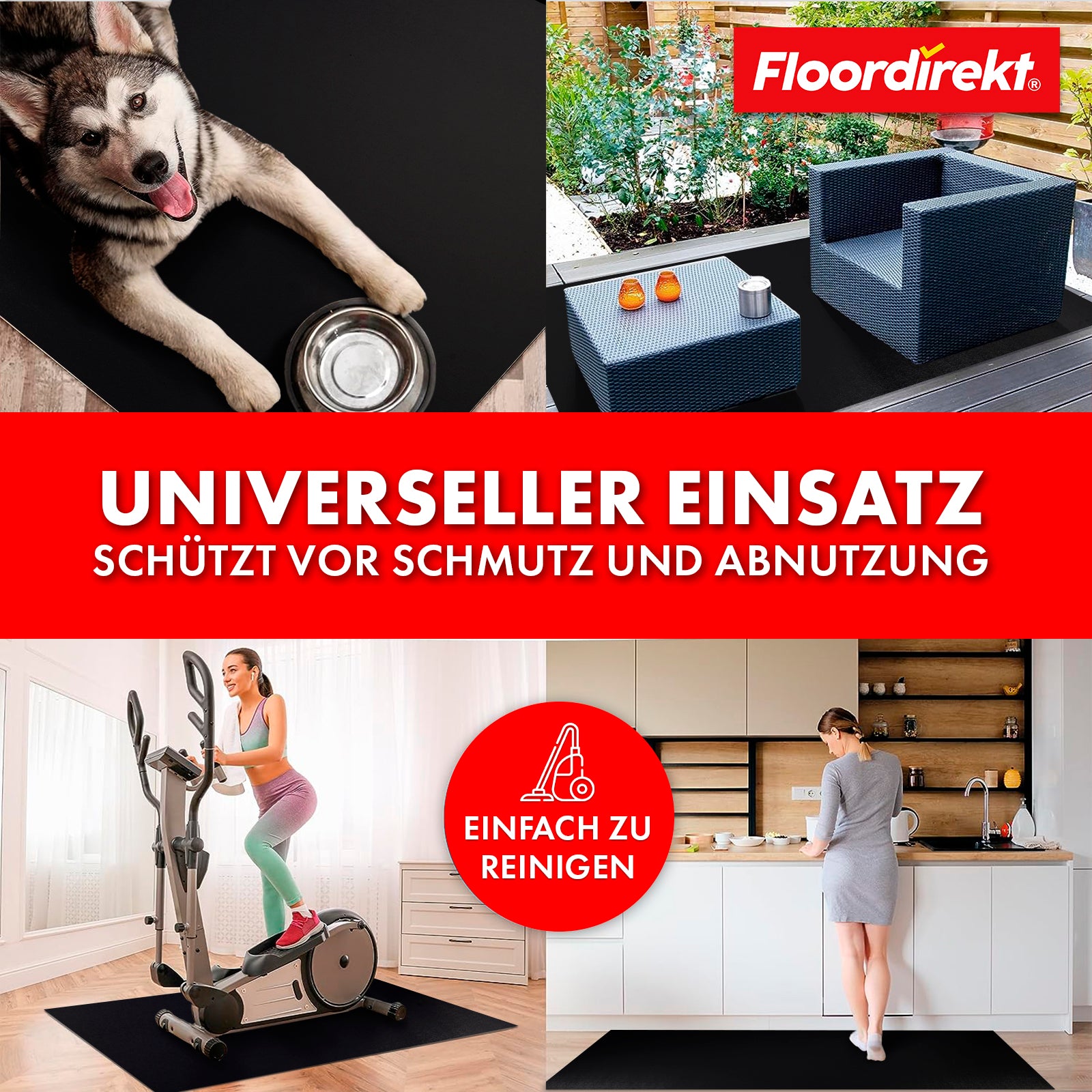 Floor protection mat with bevelled edge in various colours | Kleopatra | Optimum protection for your floors | In many sizes and colours