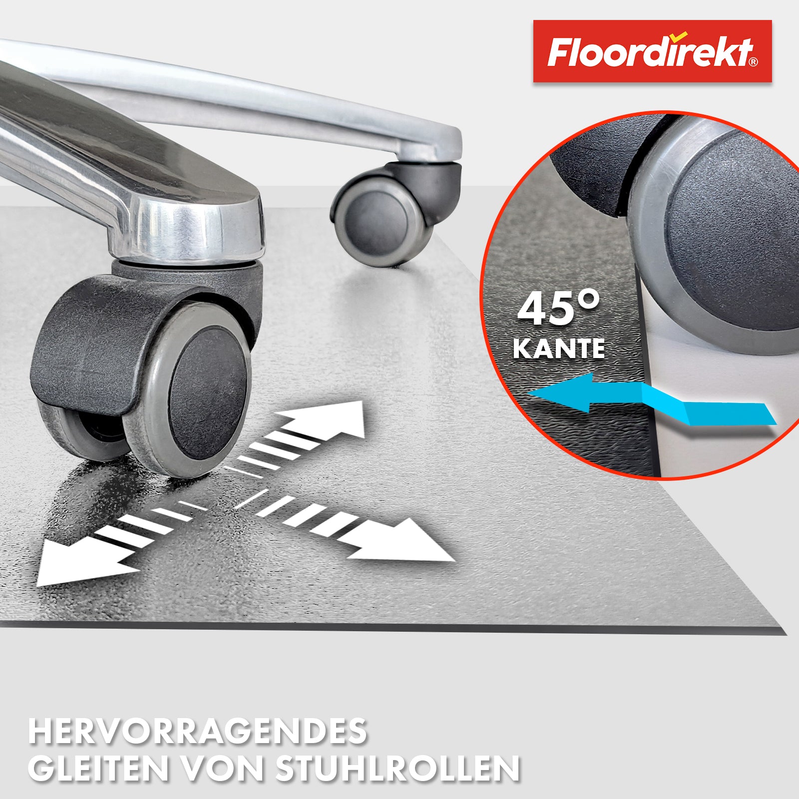 Floor protection mat with bevelled edge in various colours | Kleopatra | Optimum protection for your floors | In many sizes and colours