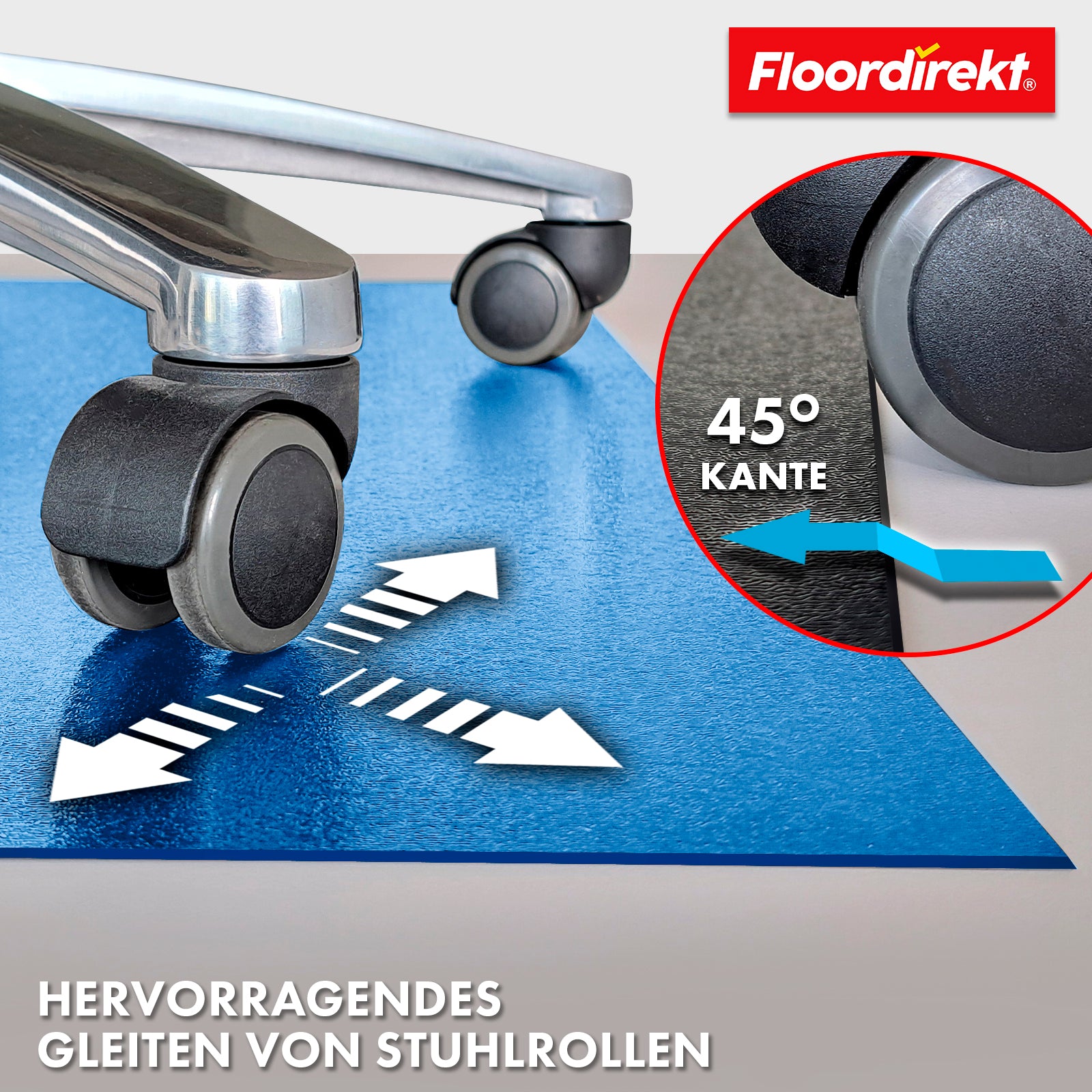 Floor protection mat with bevelled edge in various colours | Kleopatra | Optimum protection for your floors | In many sizes and colours