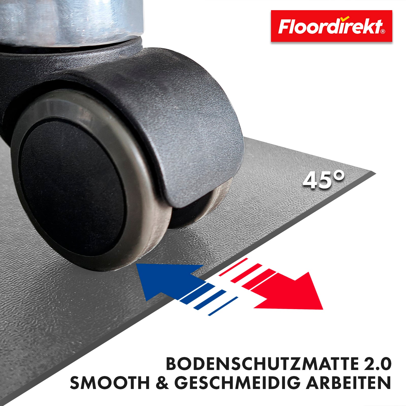 Floor protection mat with bevelled edge in various colours | Kleopatra | Optimum protection for your floors | In many sizes and colours