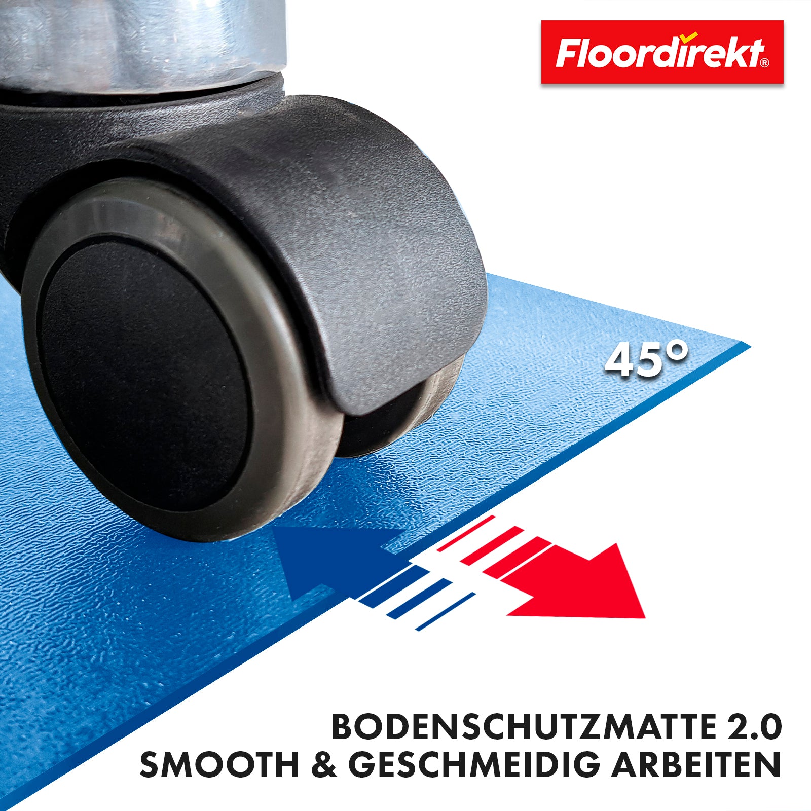 Floor protection mat with bevelled edge in various colours | Kleopatra | Optimum protection for your floors | In many sizes and colours