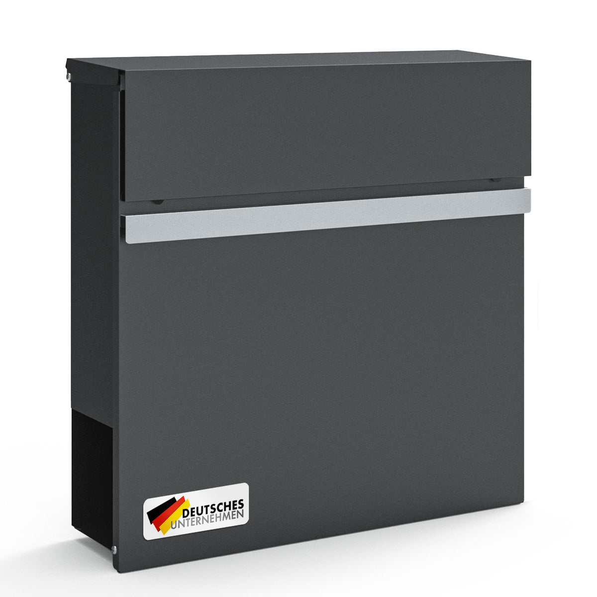 Letterbox | Gaston | Modern wall-mounted letterbox with newspaper compartment & stainless steel nameplate in anthracite