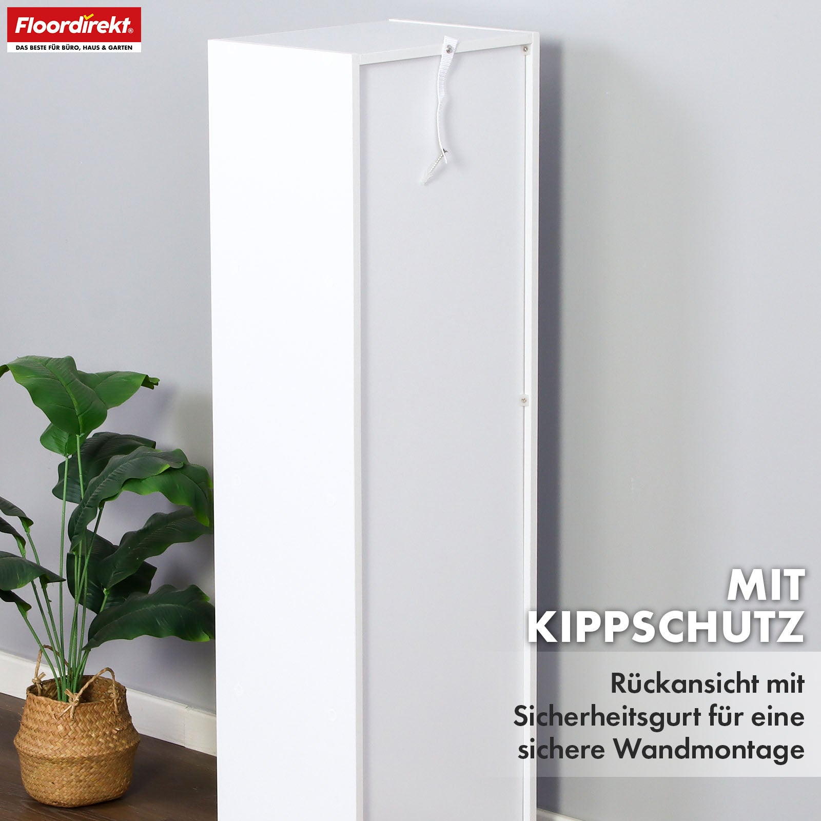 Alaska’ bookcase | White MDF bookcase with 4 or 5 levels | slim, modern & space-saving