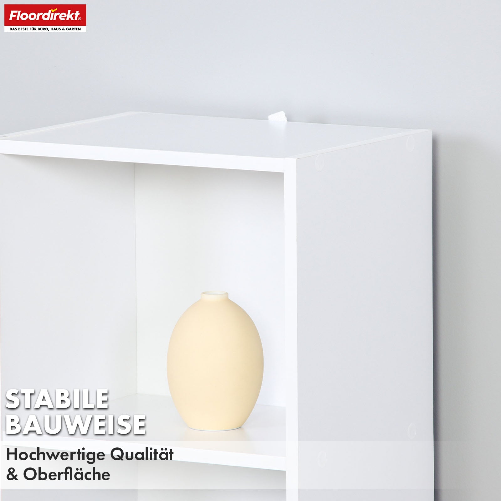 Alaska’ bookcase | White MDF bookcase with 4 or 5 levels | slim, modern & space-saving