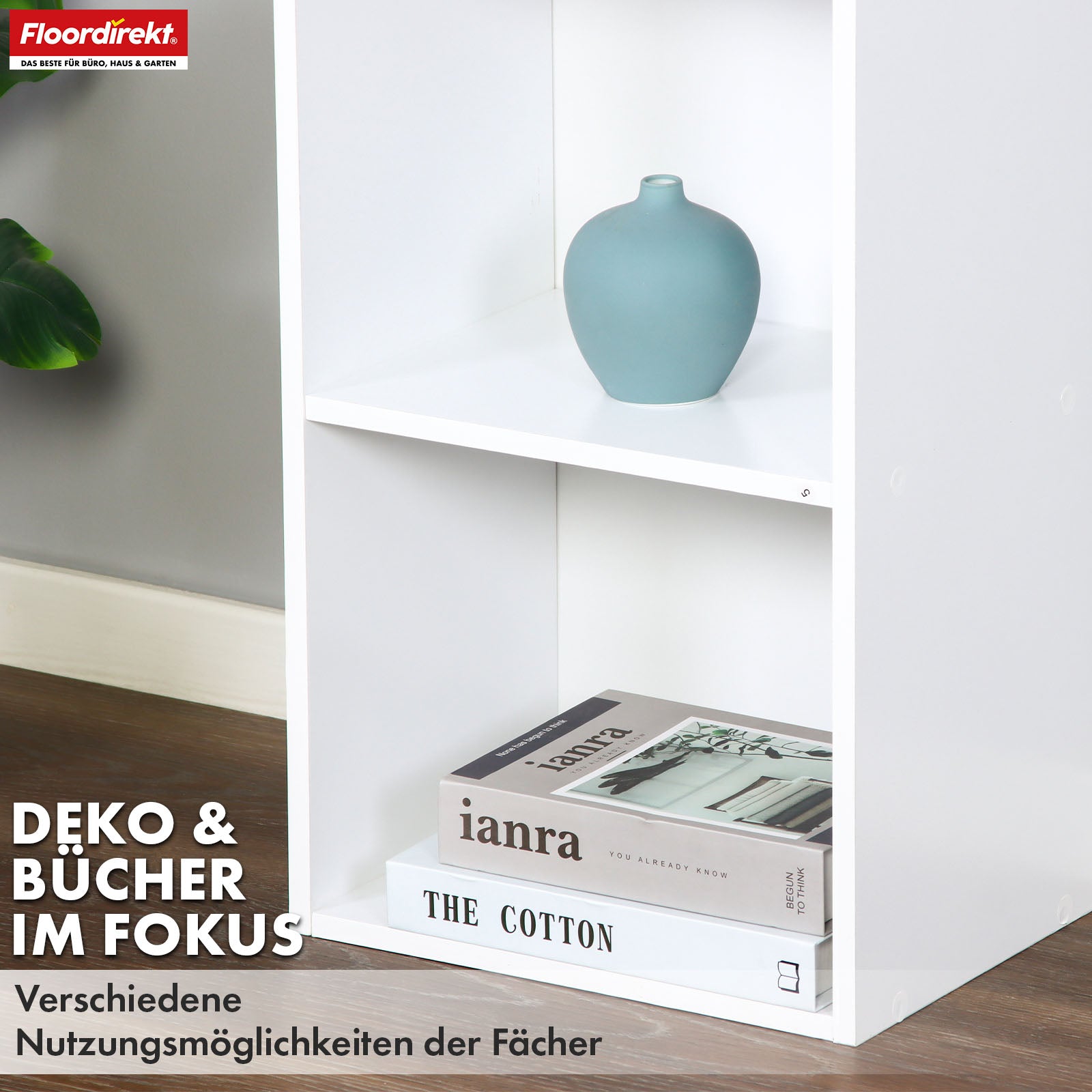 Alaska’ bookcase | White MDF bookcase with 4 or 5 levels | slim, modern & space-saving