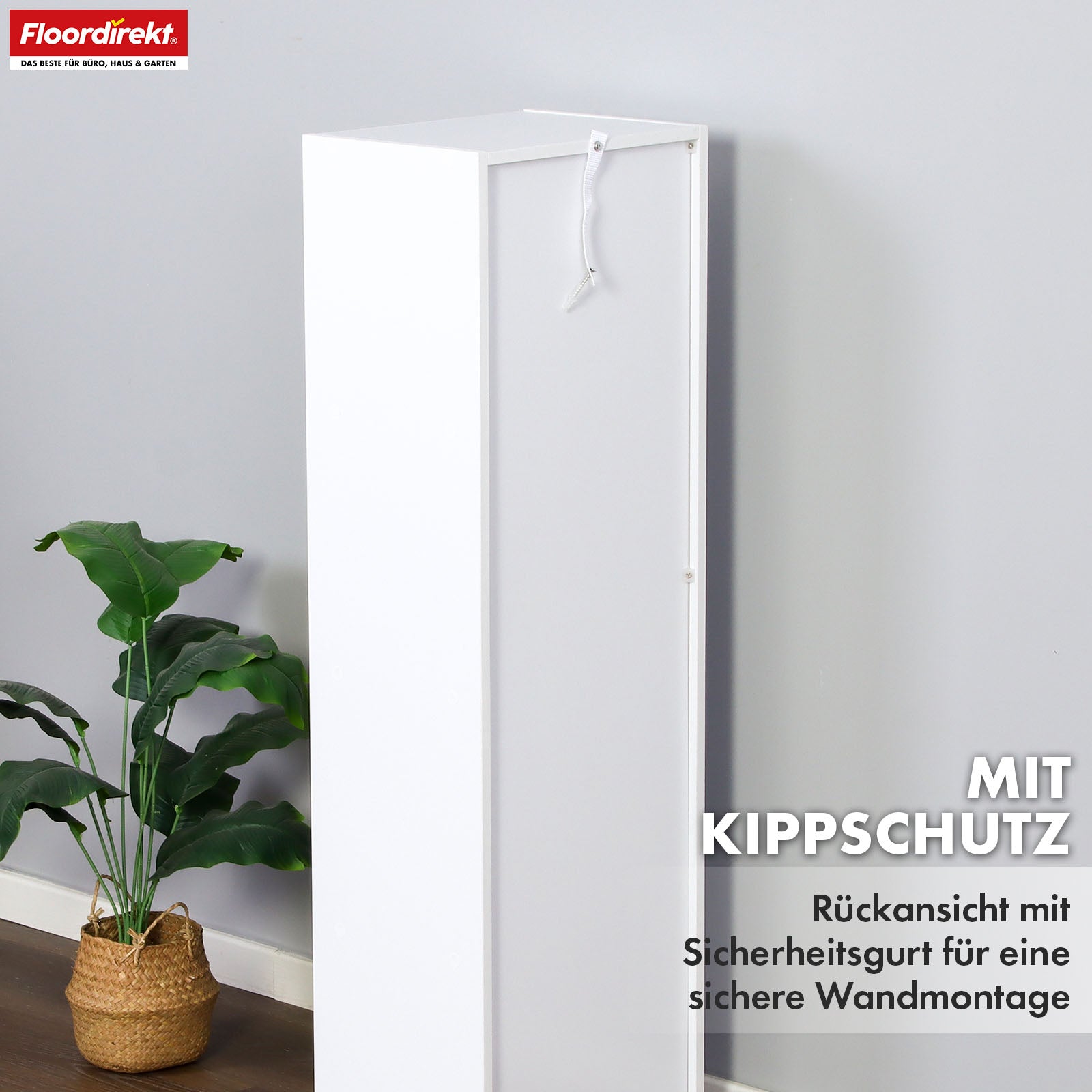 Alaska’ bookcase | White MDF bookcase with 4 or 5 levels | slim, modern & space-saving