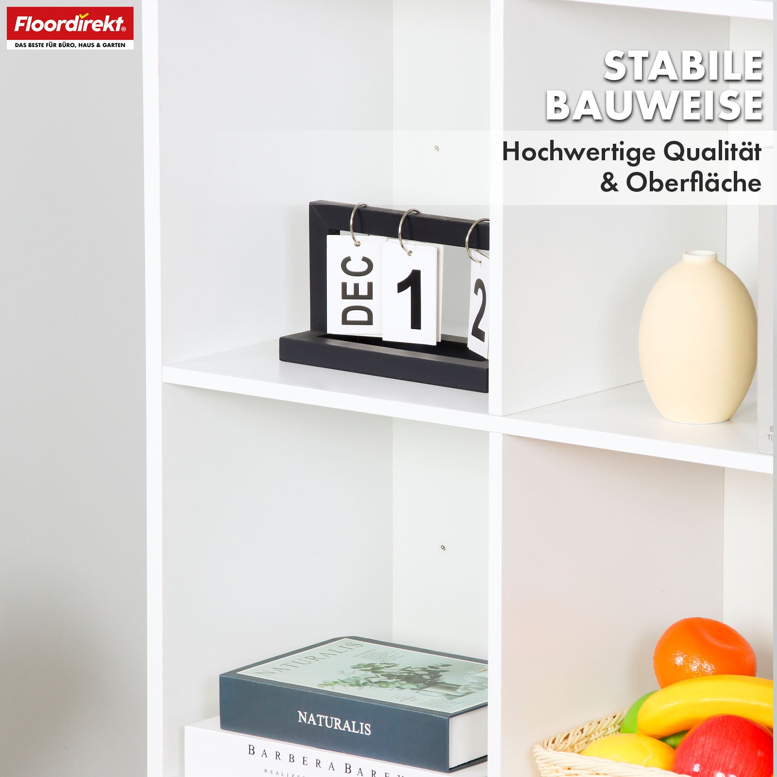 Bookcase | Arkansas | White MDF standing shelf with 5-9 shelves for books and home accessories