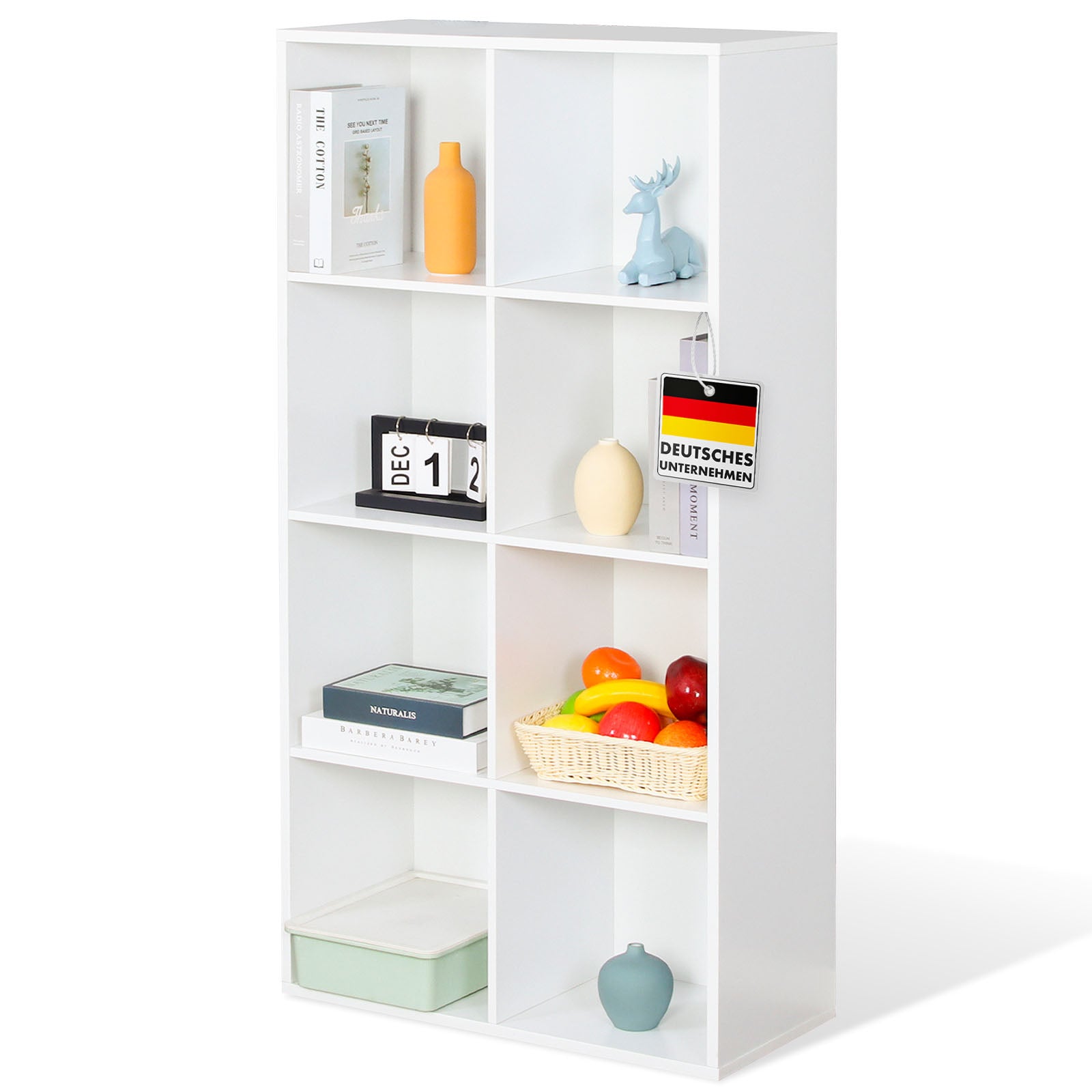 Bookcase | Arkansas | White MDF standing shelf with 5-9 shelves for books and home accessories