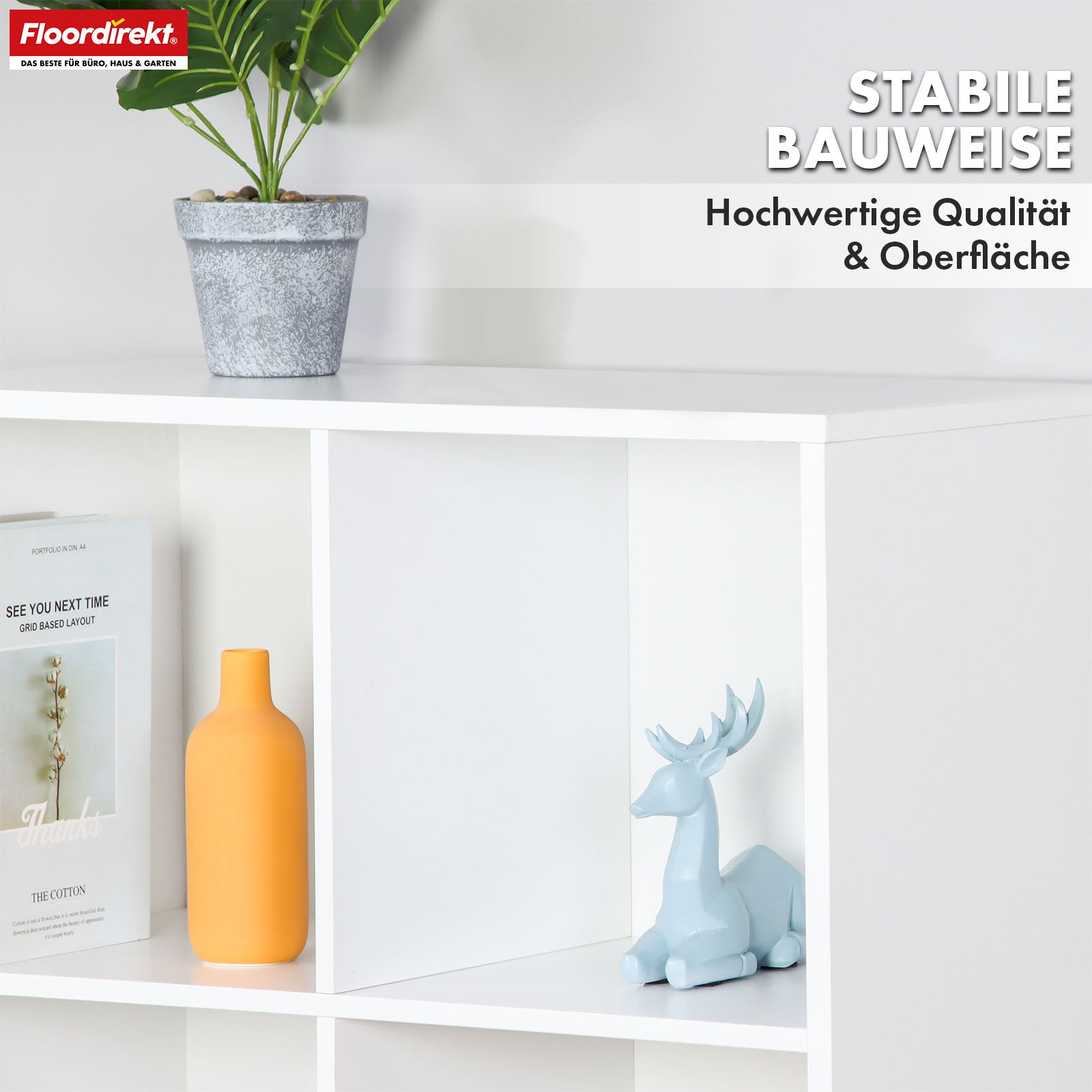 Bookcase | Arkansas | White MDF standing shelf with 5-9 shelves for books and home accessories