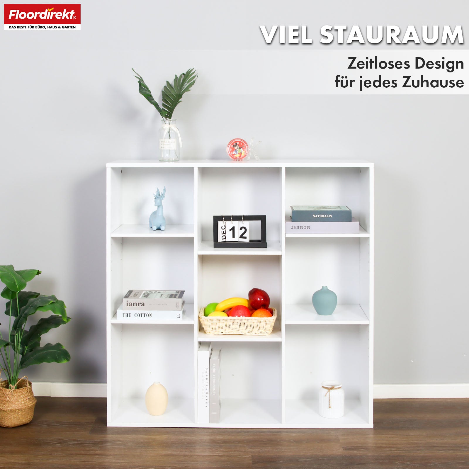 Bookcase | Arkansas | White MDF standing shelf with 5-9 shelves for books and home accessories
