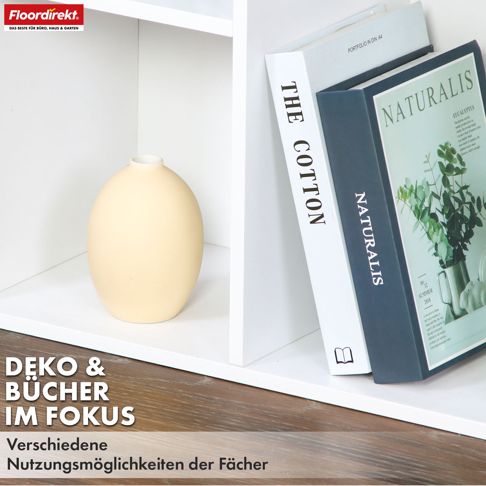 Bookcase | Arkansas | White MDF standing shelf with 5-9 shelves for books and home accessories